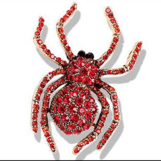 Rhinestone Spider Brooch PA3749