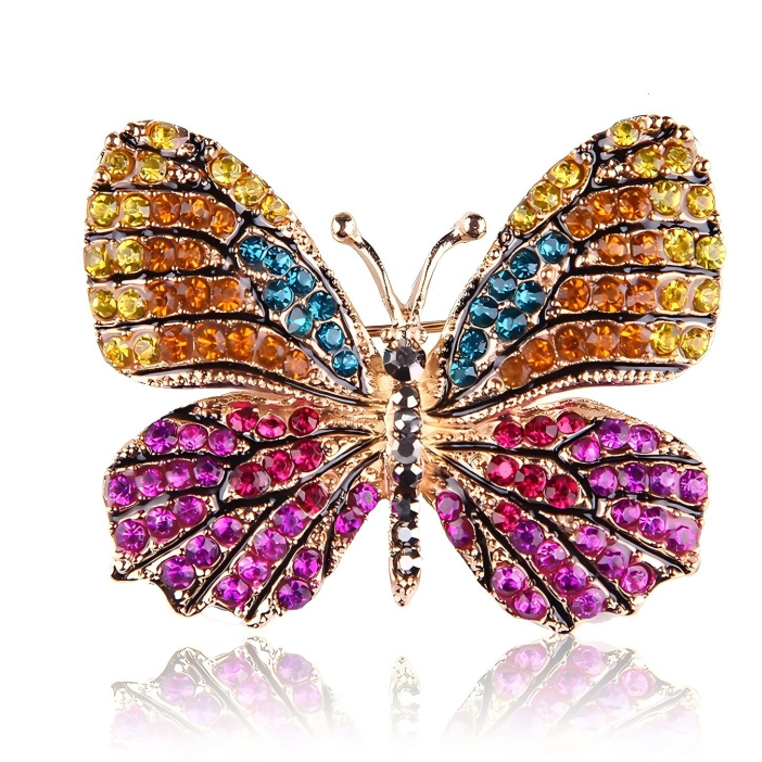 Butterfly Rhinestone Brooch PA3403