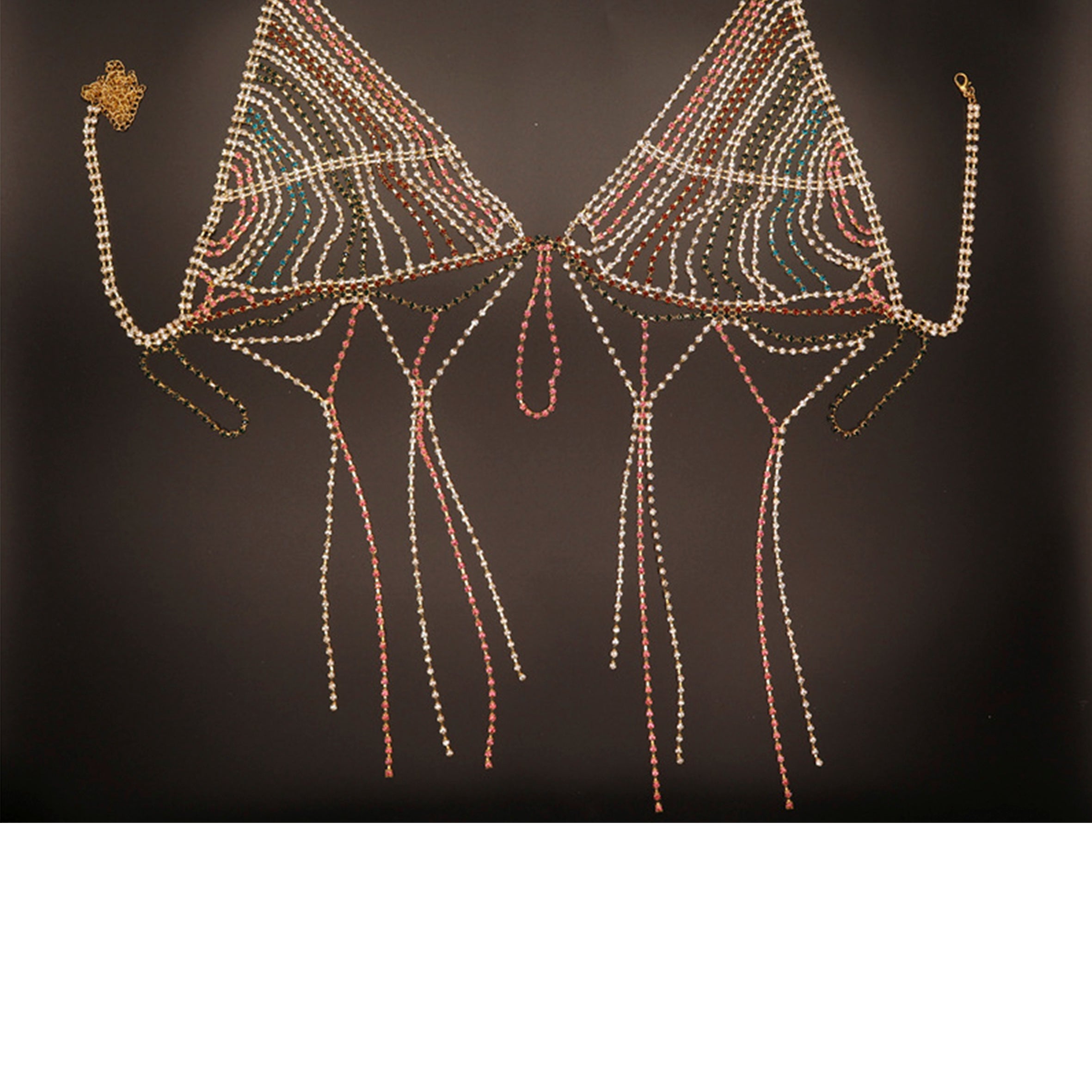 Hollow Rhinestone Bra Tassel Body Chain A0223