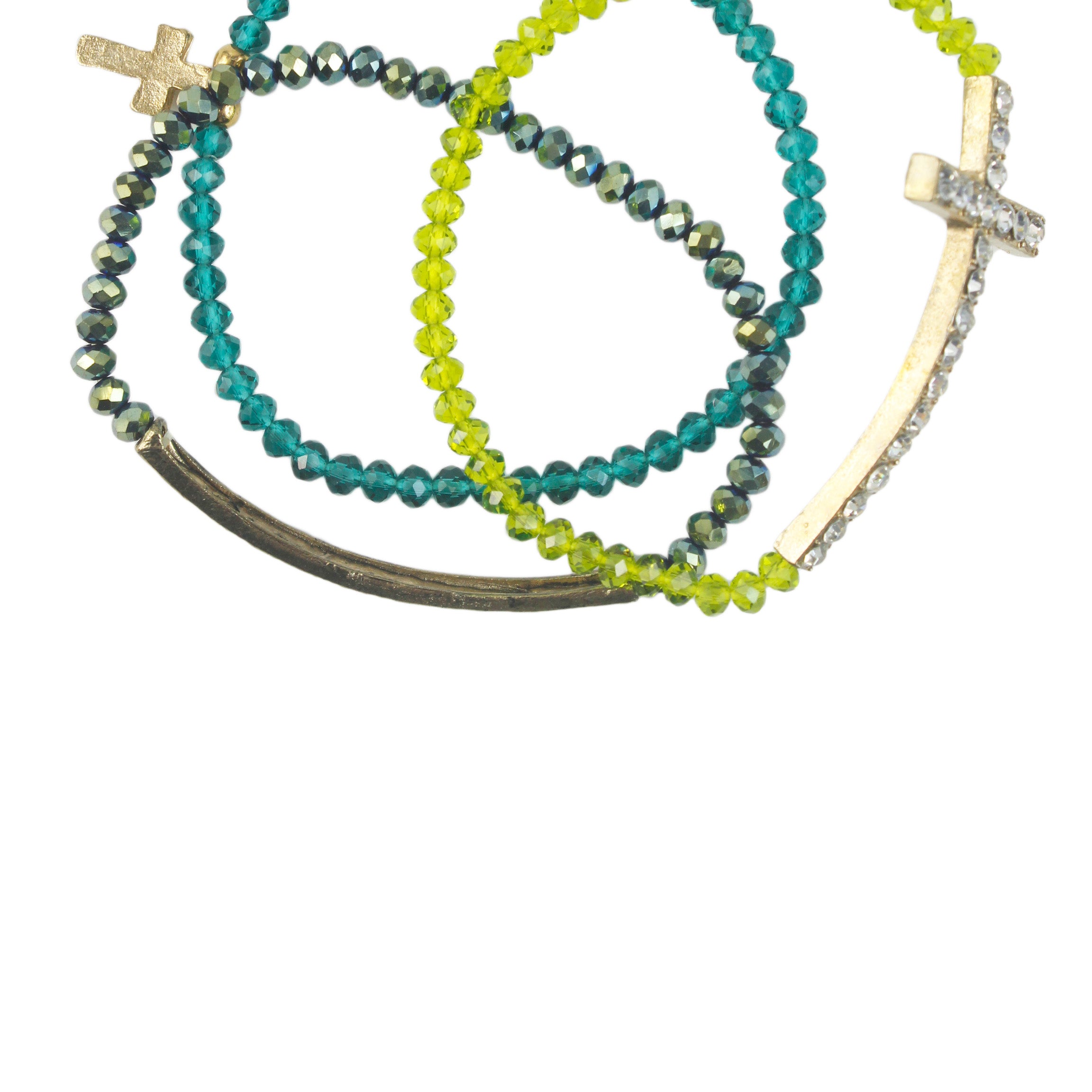 Crystal Cross Cutout Multi Layer Bracelets B1208