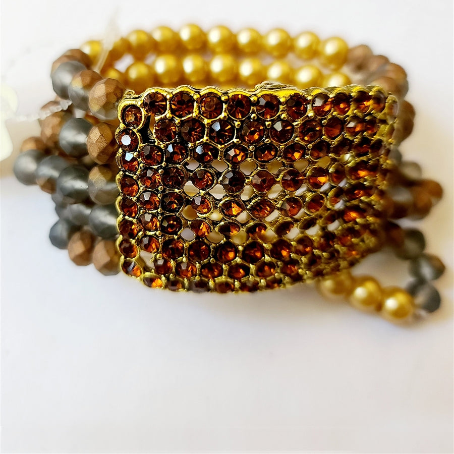 Rhinestone Crystal Beaded Bracelet B1319