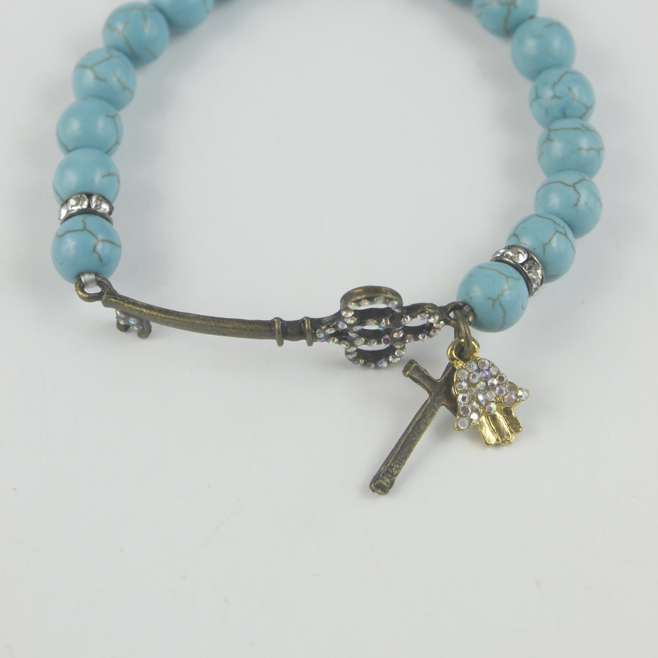 Key Charm Turquoise Bracelet B1378