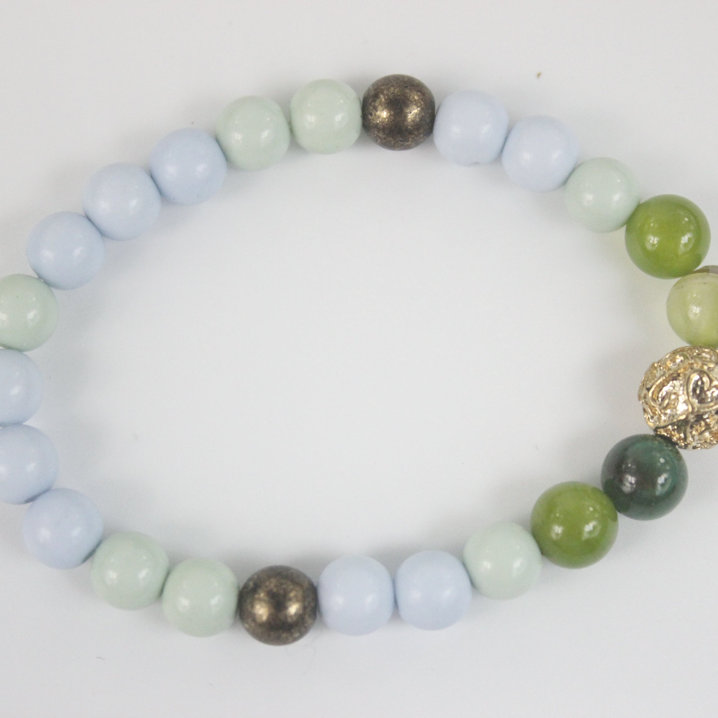 Pulsera de cuentas de piedras semipreciosas mixtas B1430