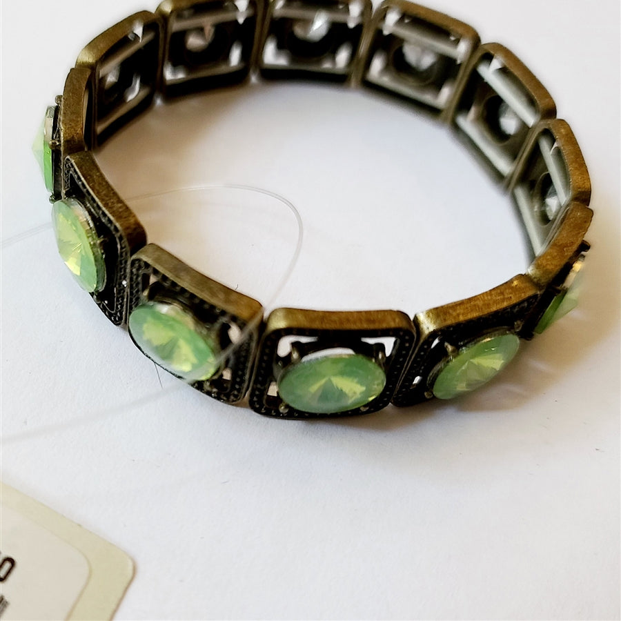 Pulsera elástica cuadrada con incrustaciones de cristales B1487