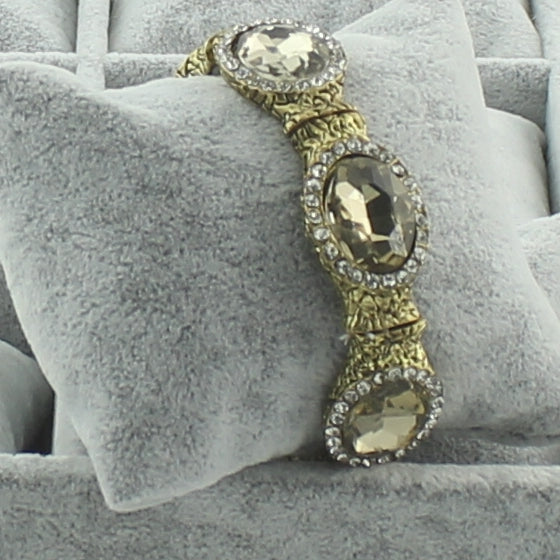 Pulsera elástica grande con incrustaciones de cristales B1490