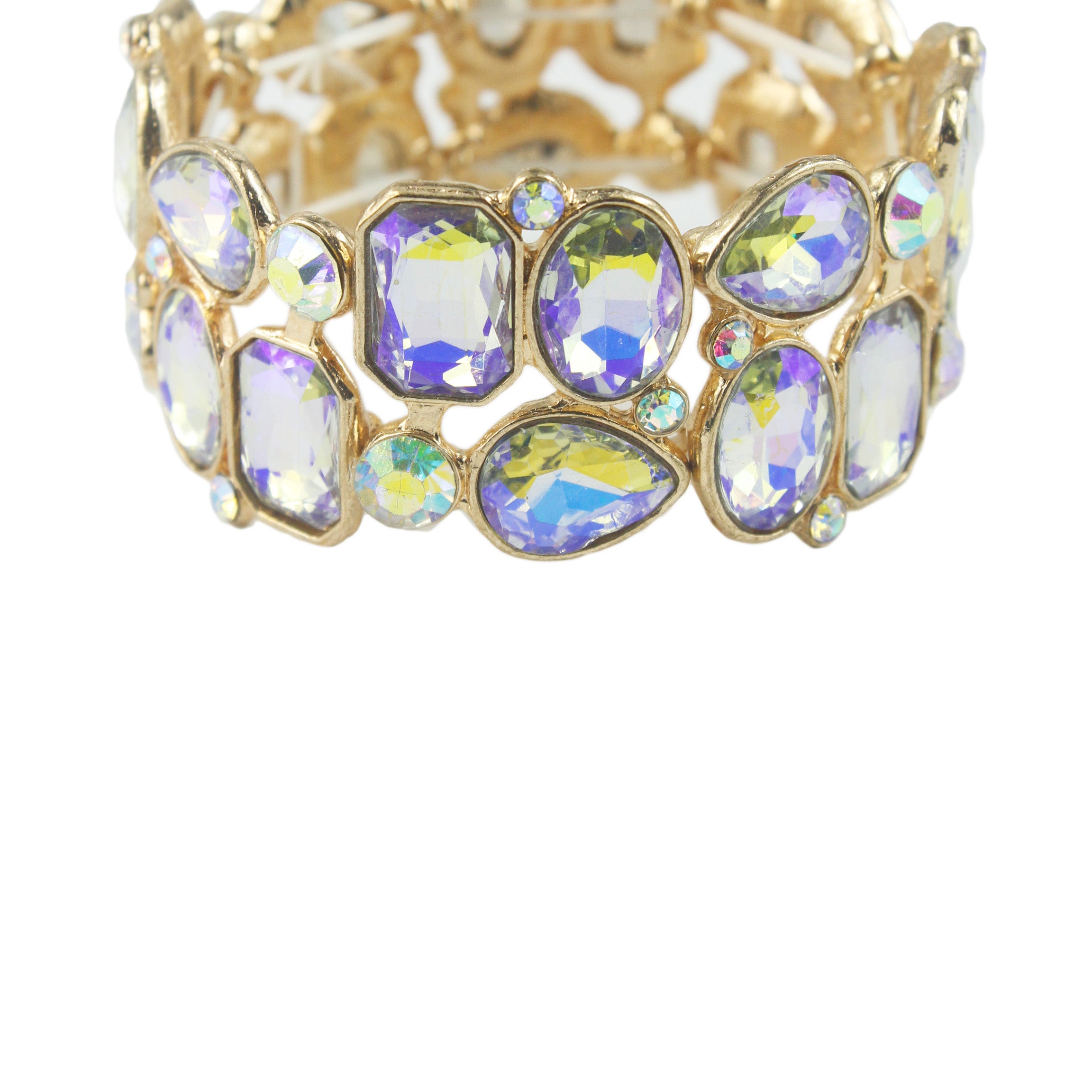 Large Crystal Paved Stretch Bracelet B1518