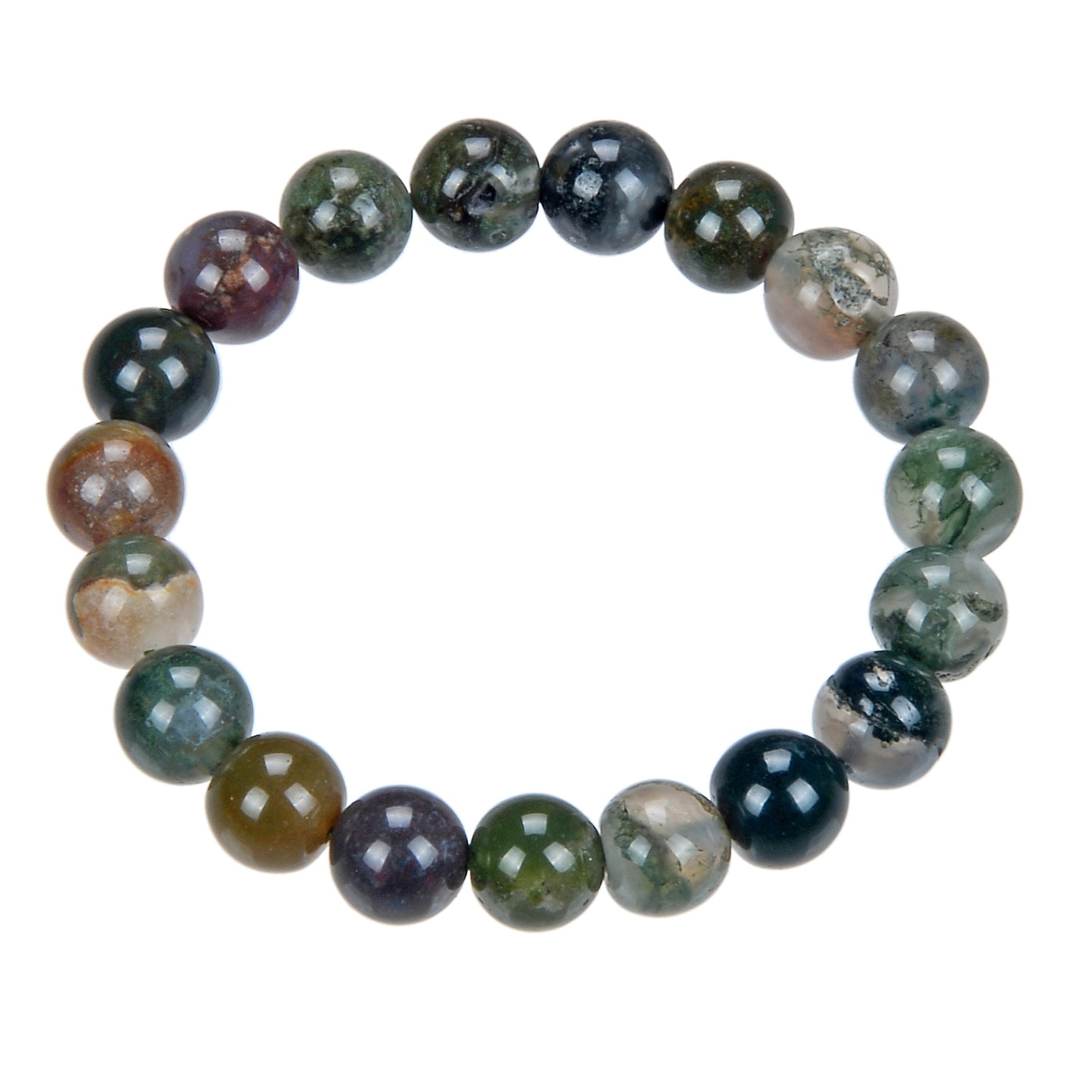 Indian Agate Stone Stretch Bracelets B1590-10MM