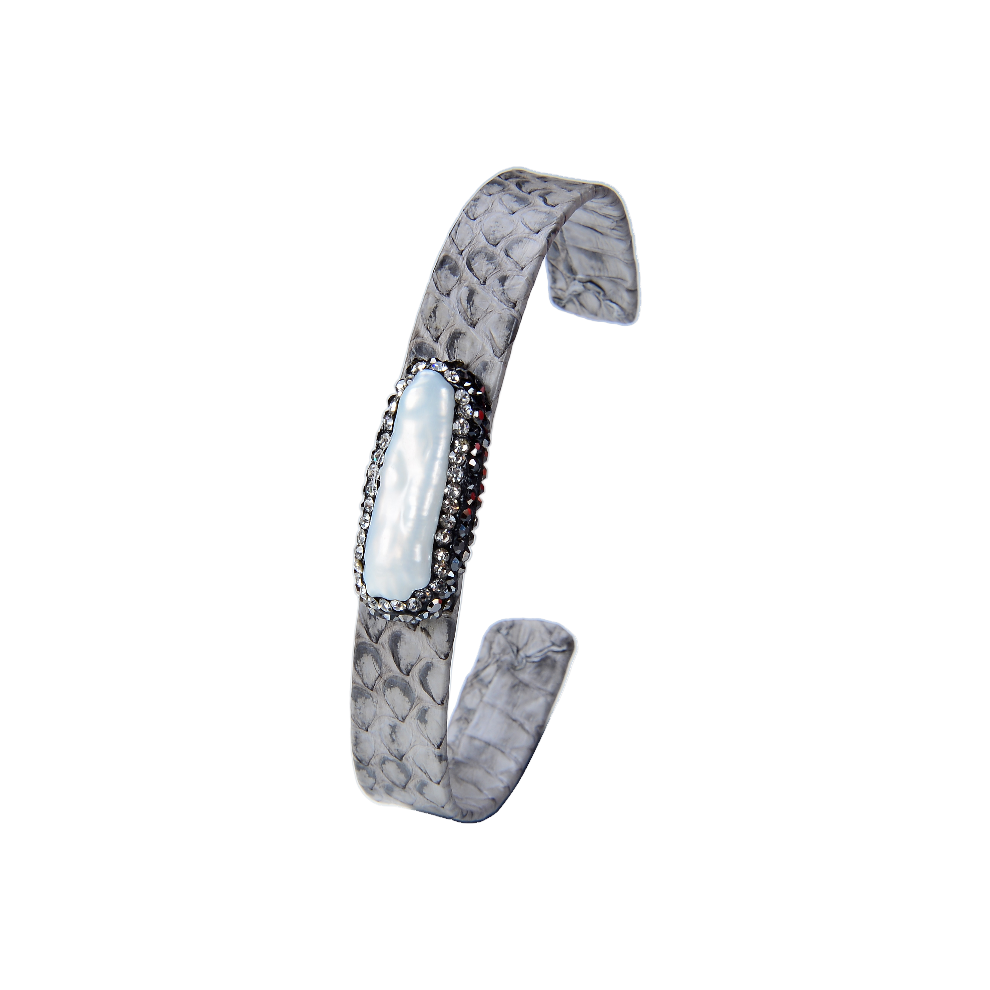 Fashion Pearl Leather Bangle Bracelet with Crystal B1739