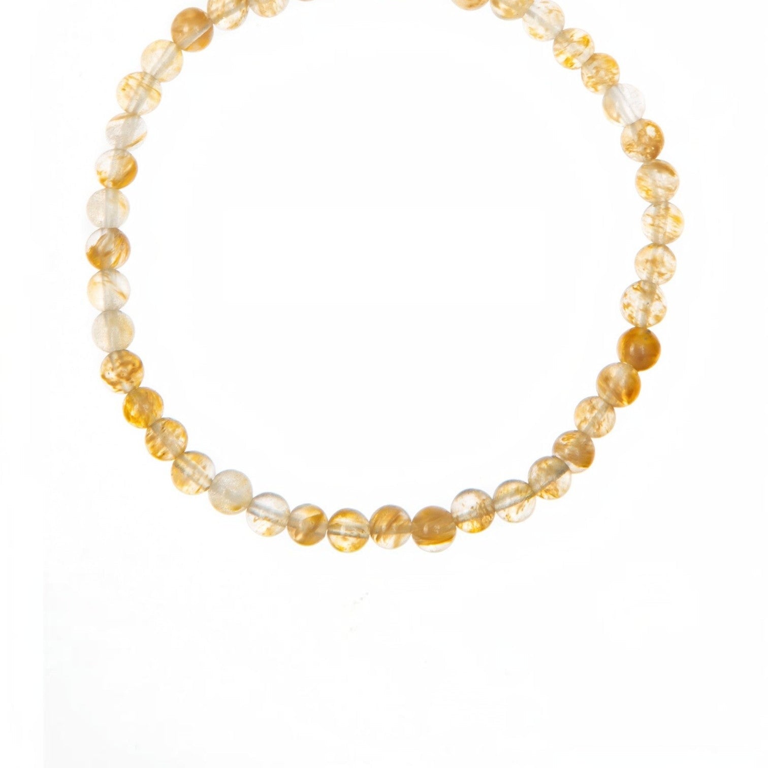 Citrine Quartz Stone Stretch Bracelet B1981-4MM