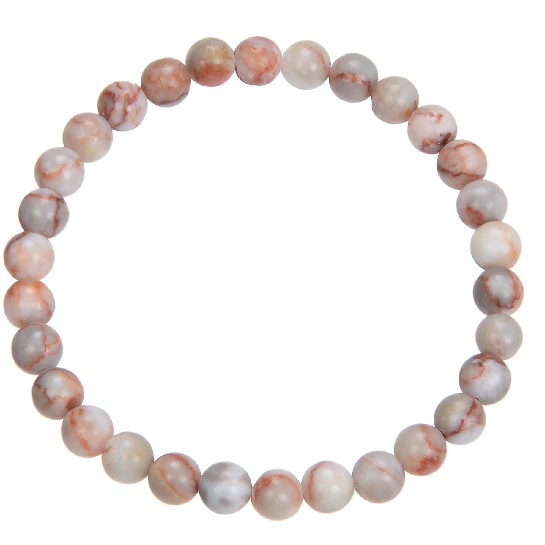 Red Network Stone Stretch Bracelet B1991-6MM