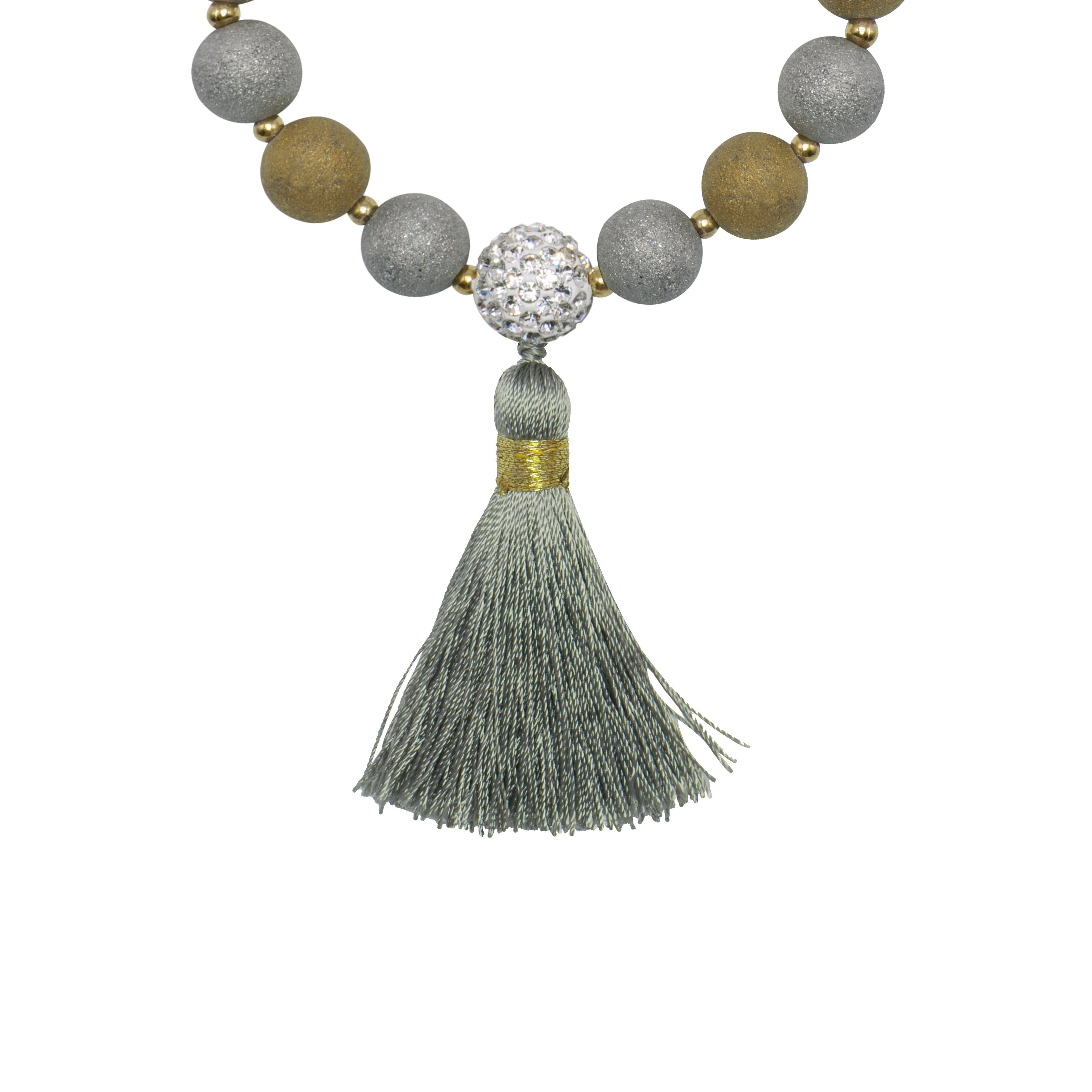 Pulsera de borlas con cuentas de cristal polaco B2014