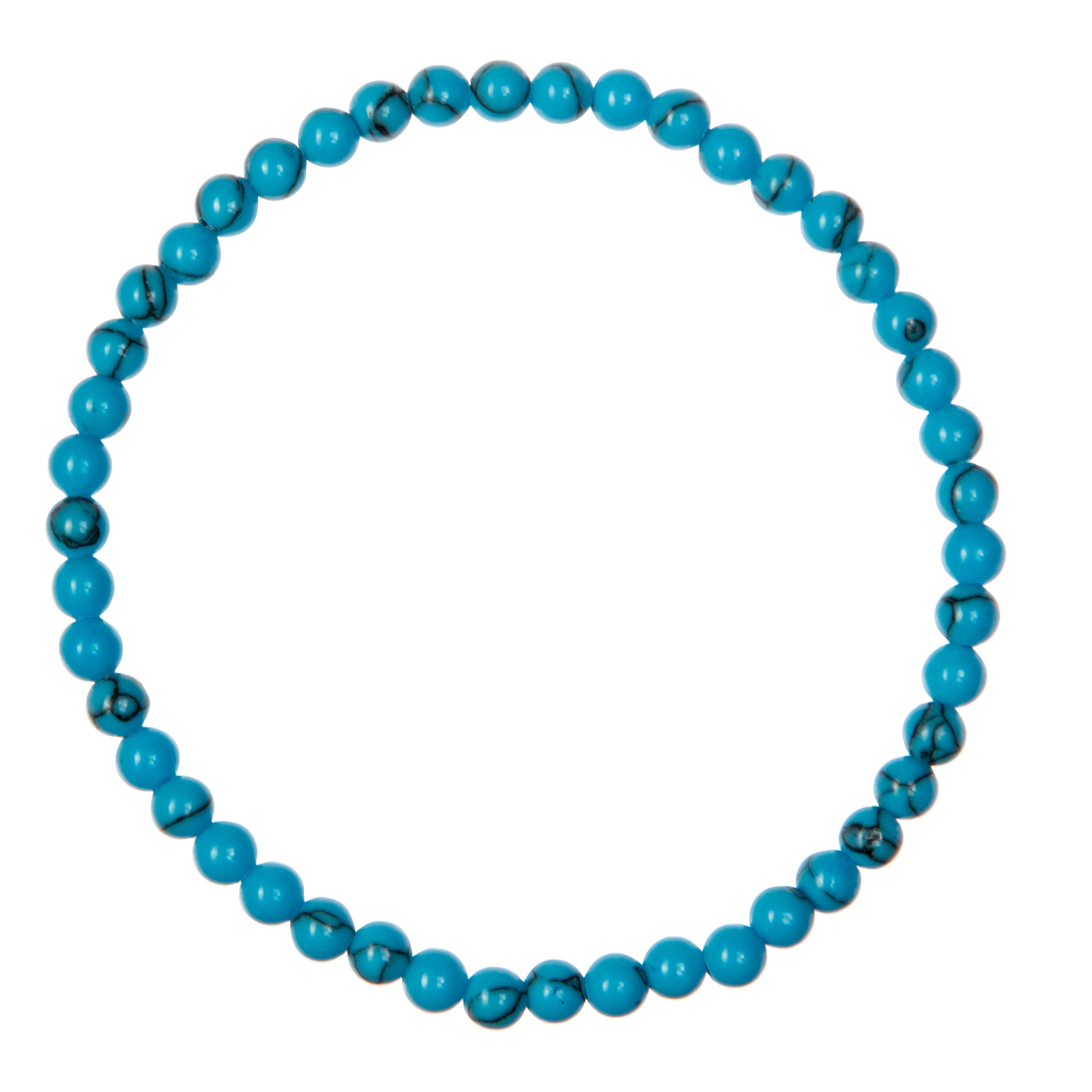 Composed Turquoise Howlite Stretch Bracelet B2049-4MM