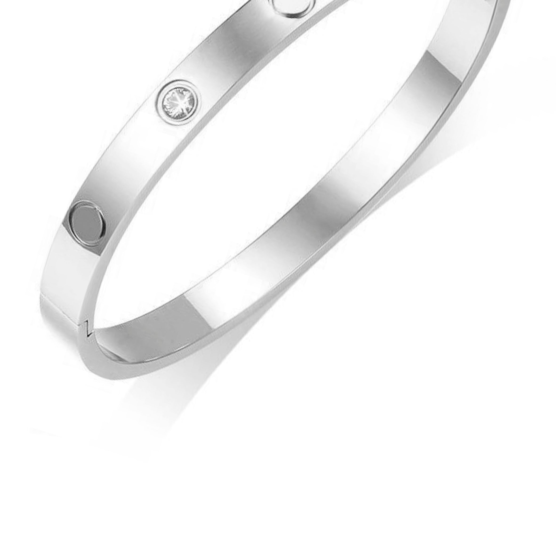 Pulseras de acero inoxidable con diamantes de imitación B2229-F