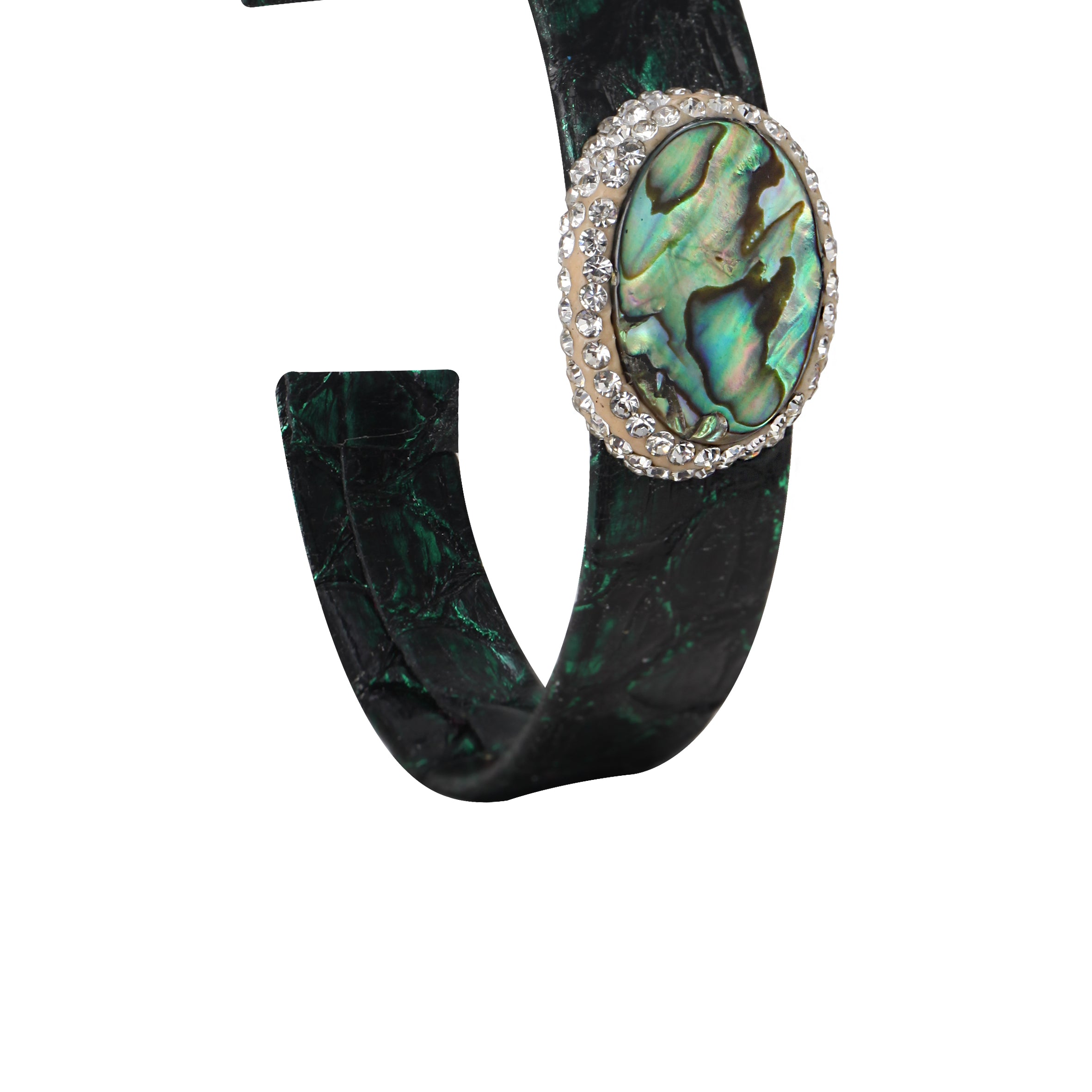 Brazaletes de piel con madreperla B2433