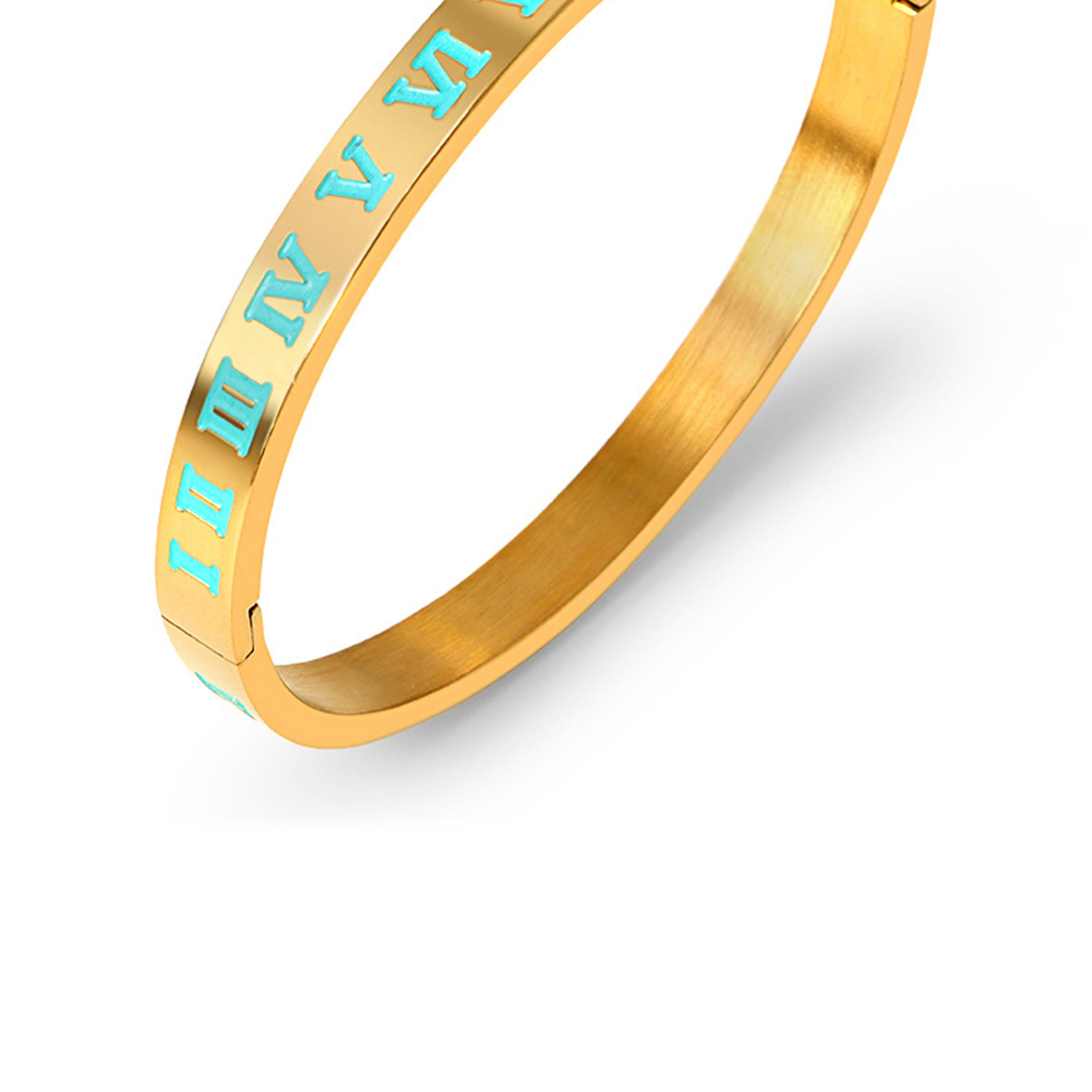 Pulsera de acero inoxidable con números romanos B2500