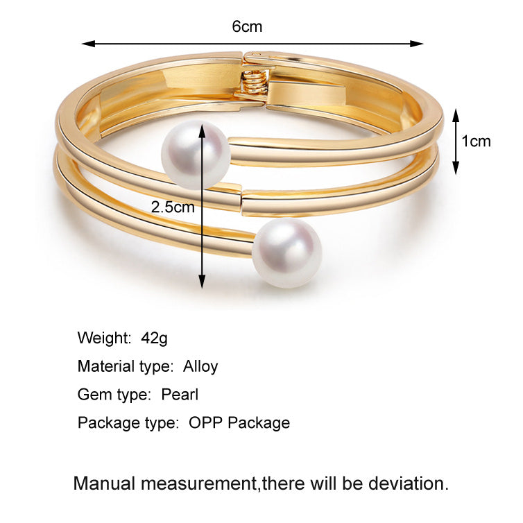 Brazaletes de aleación de perlas B2517