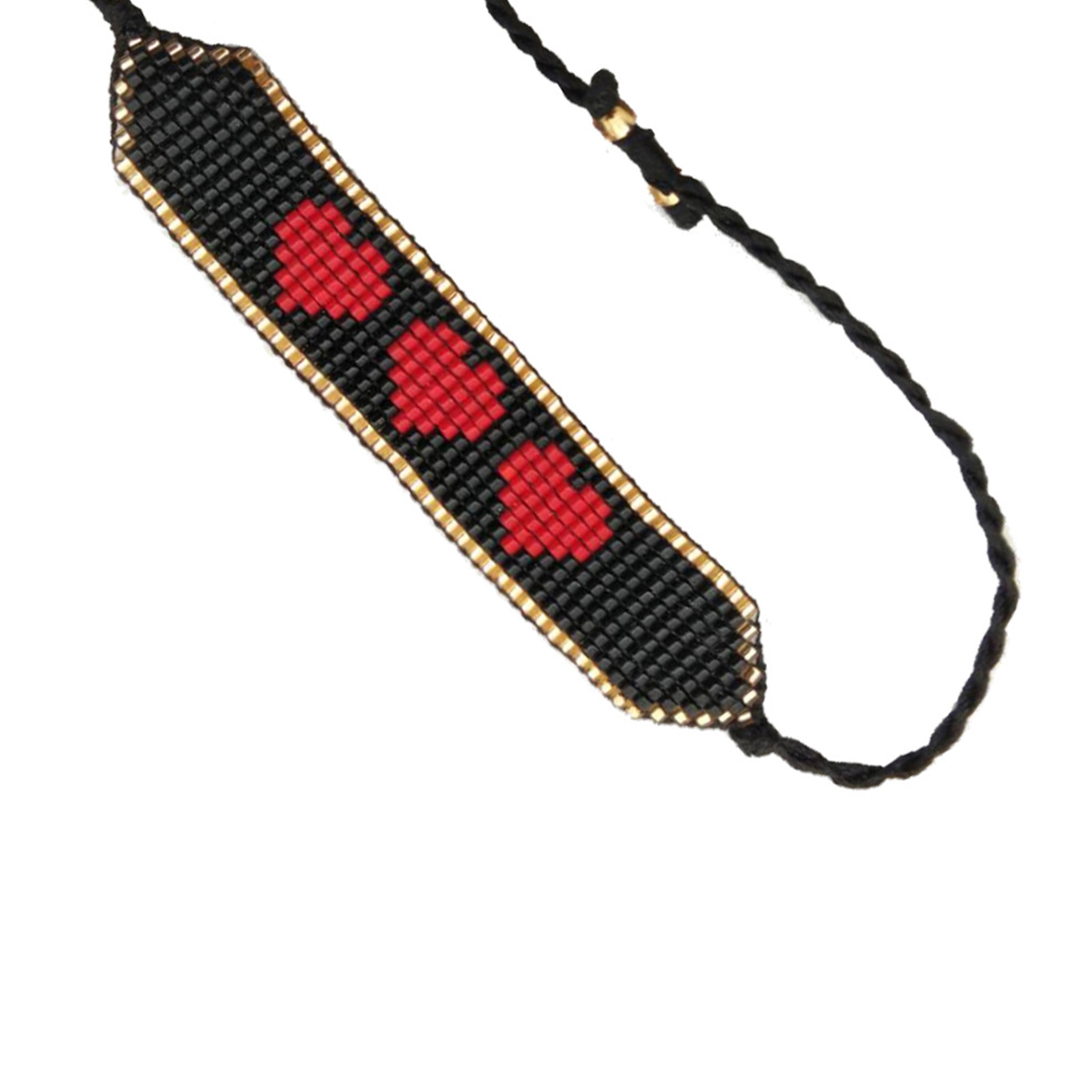 Pulsera de cuentas de semillas con forma de corazón B2594