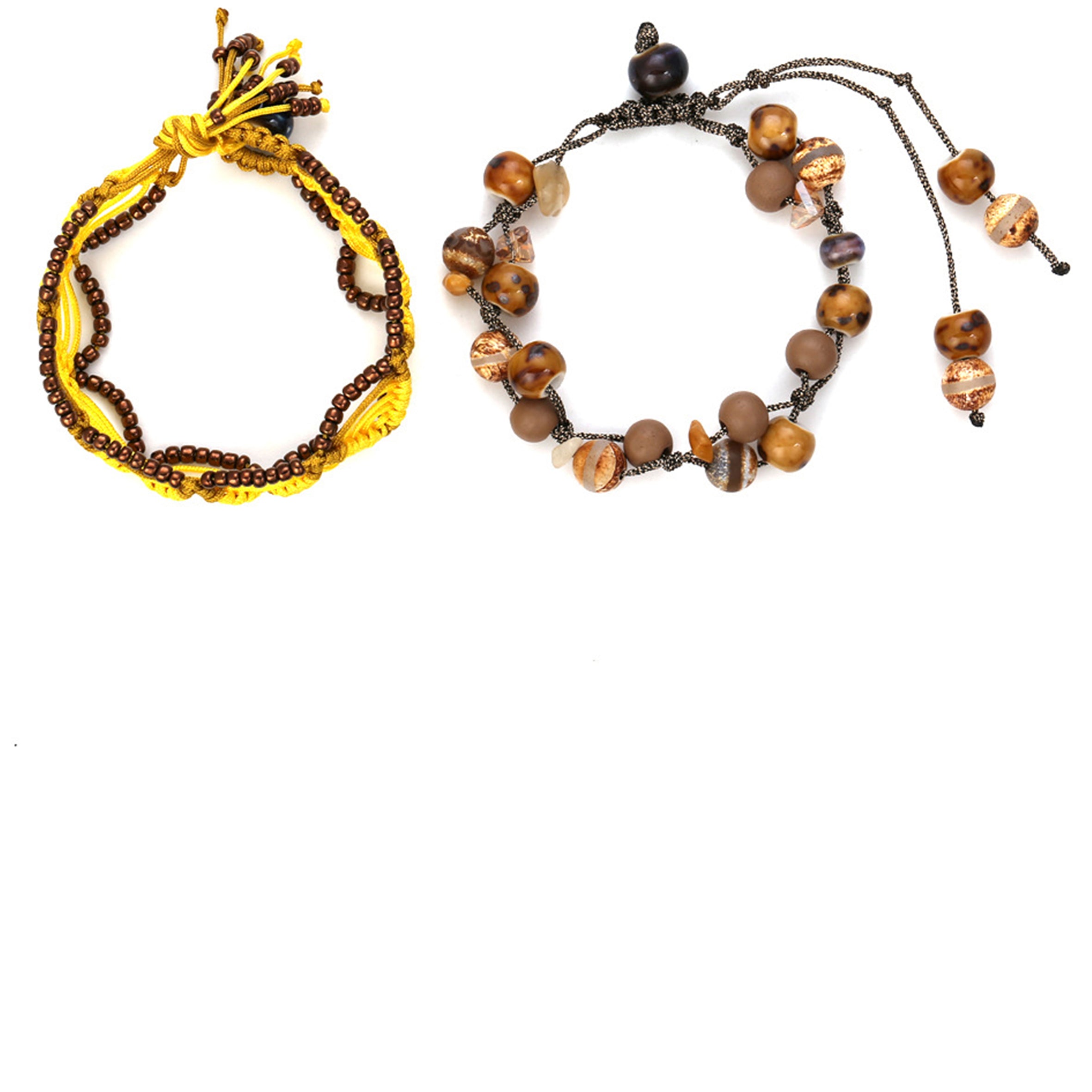 Juego de pulseras trenzadas con cuentas B2693