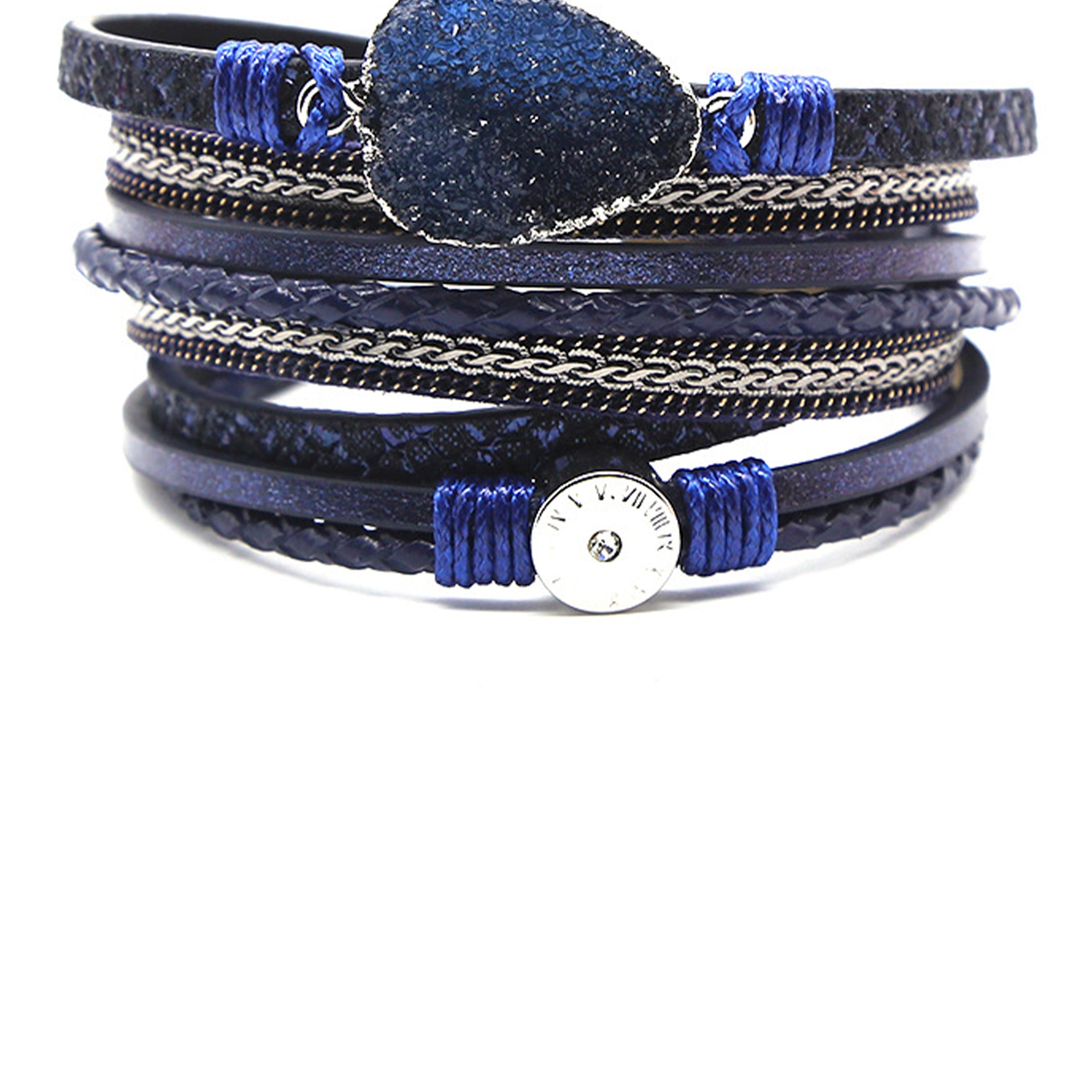 Druzy Pu Leather Magnetic Bracelets B2694