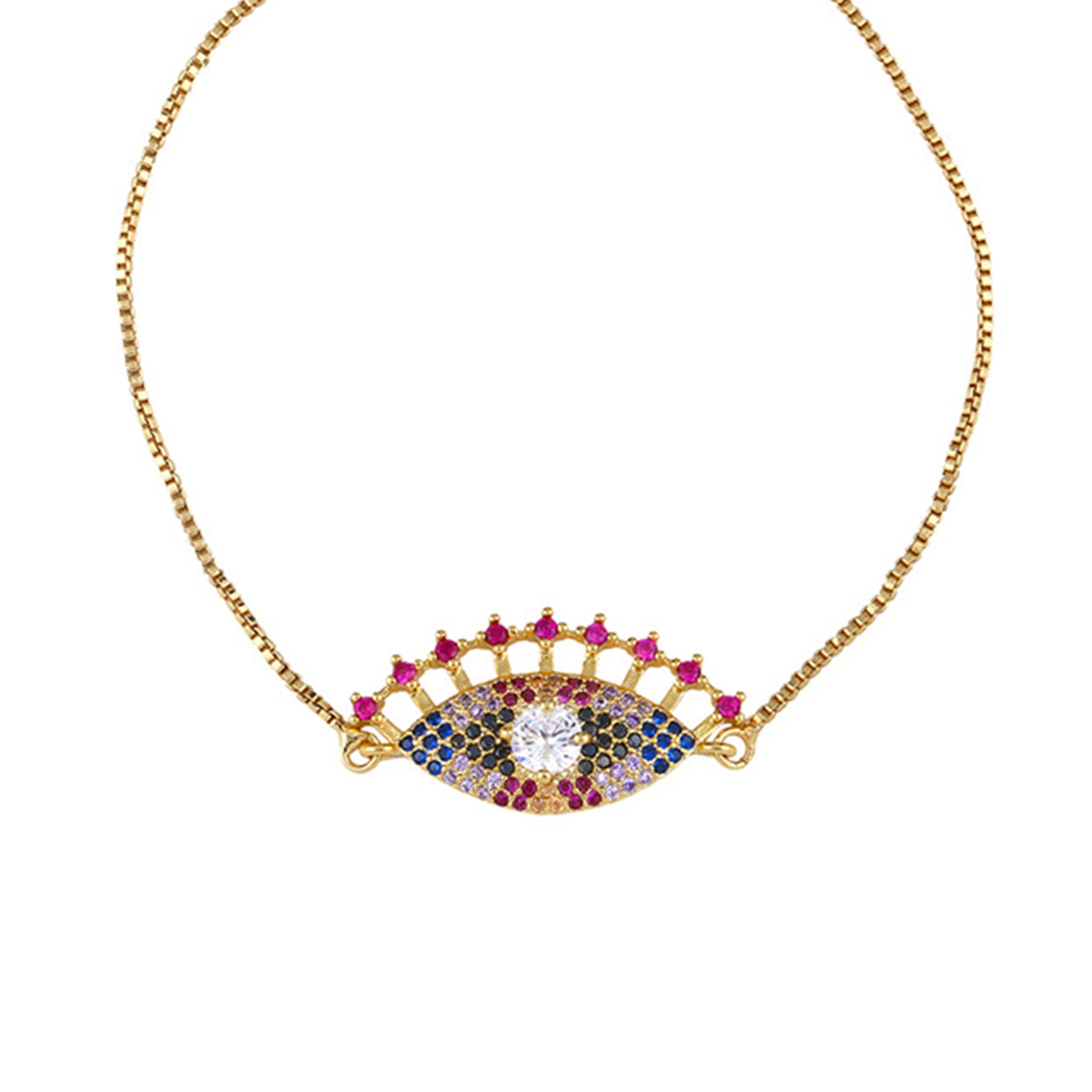 Evil Eye Zircon Chains Bracelets B2743