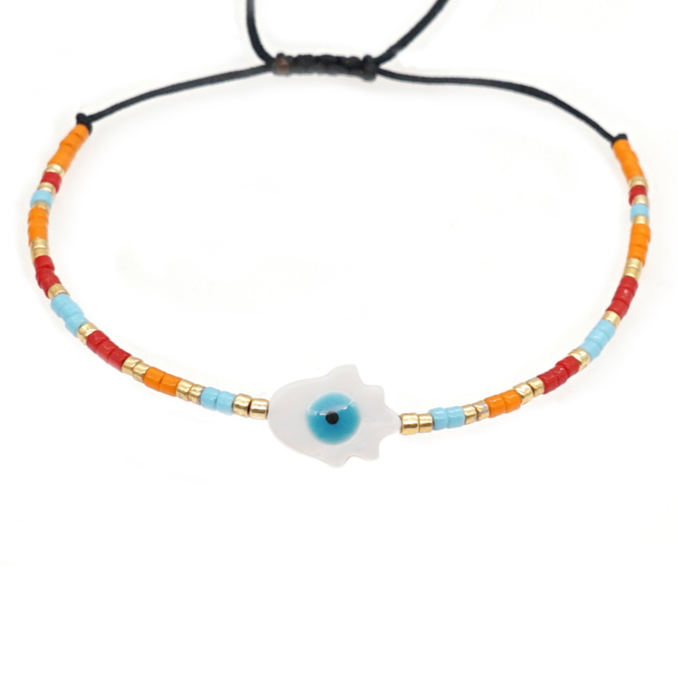 Pulsera trenzada de mal de ojo B2756
