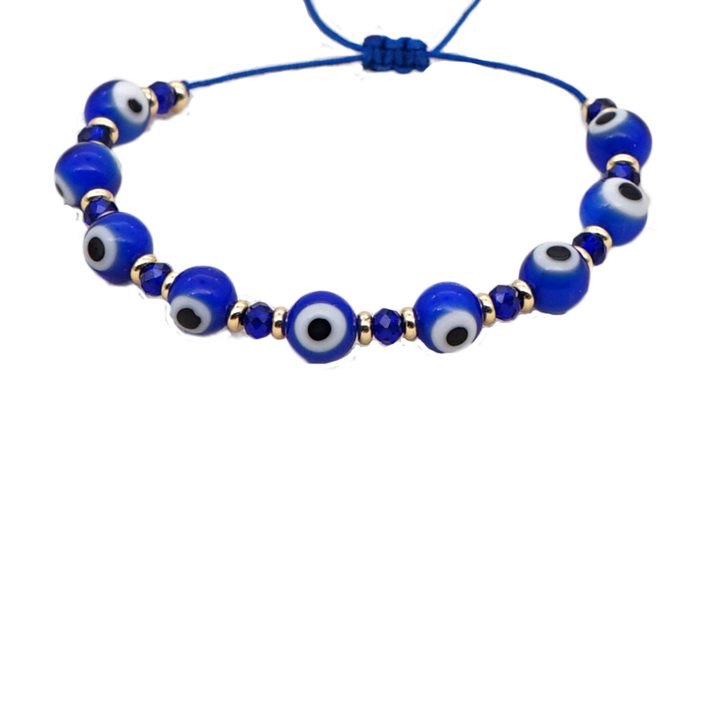 Pulsera trenzada con cuentas de mal de ojo B2845