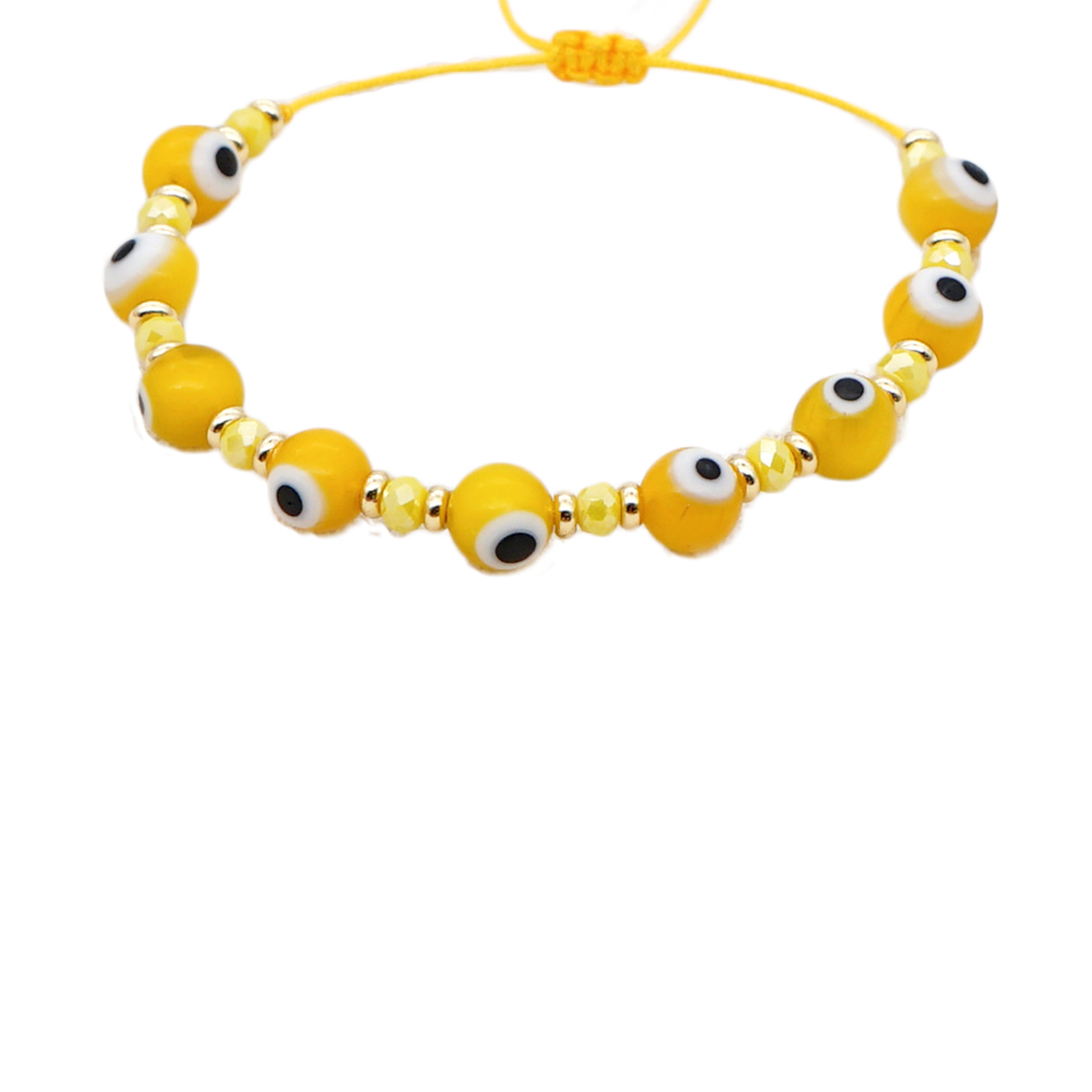 Pulsera trenzada con cuentas de mal de ojo B2845