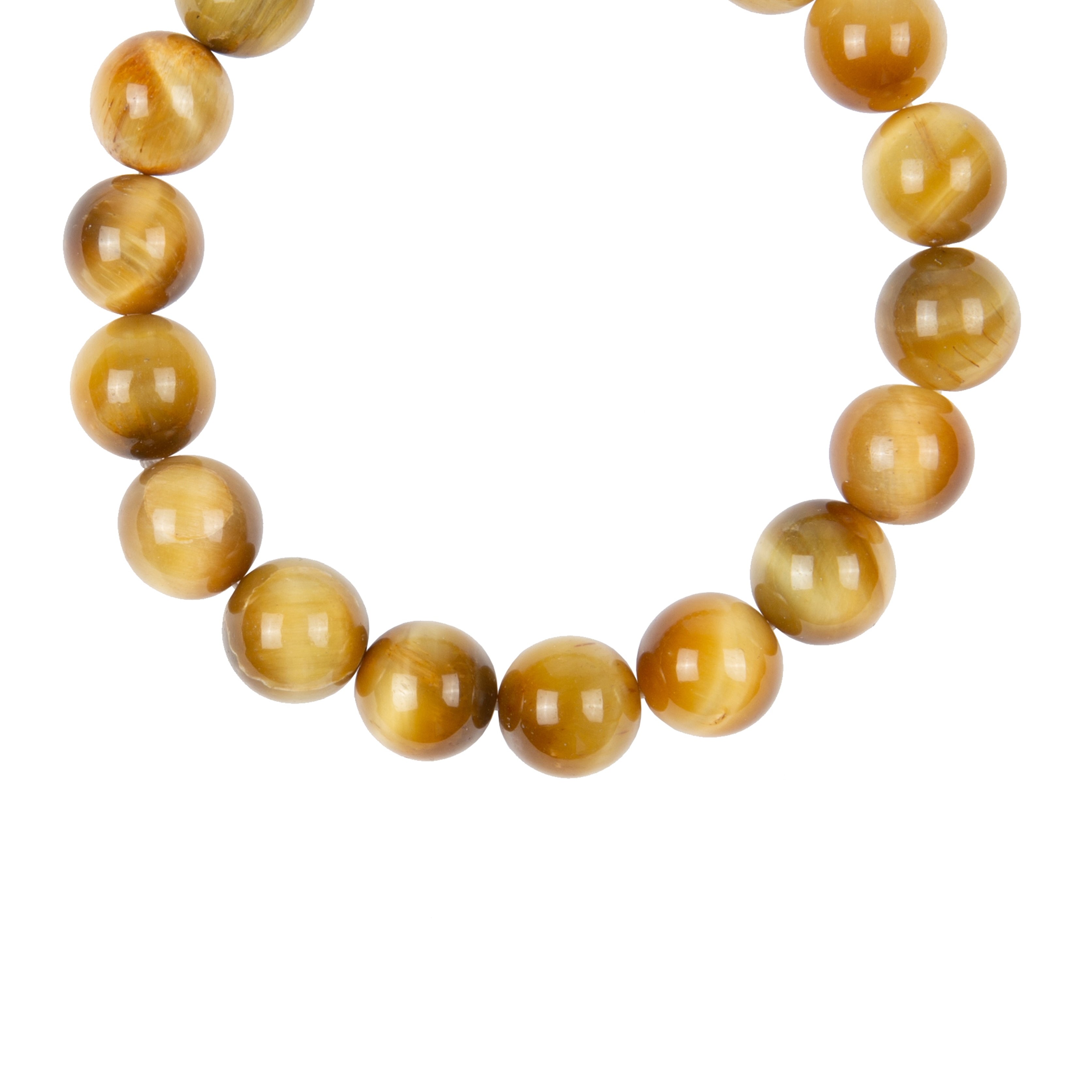 Colored Gold Tiger Eye Stone Stretch Bracelet B2973-10MM