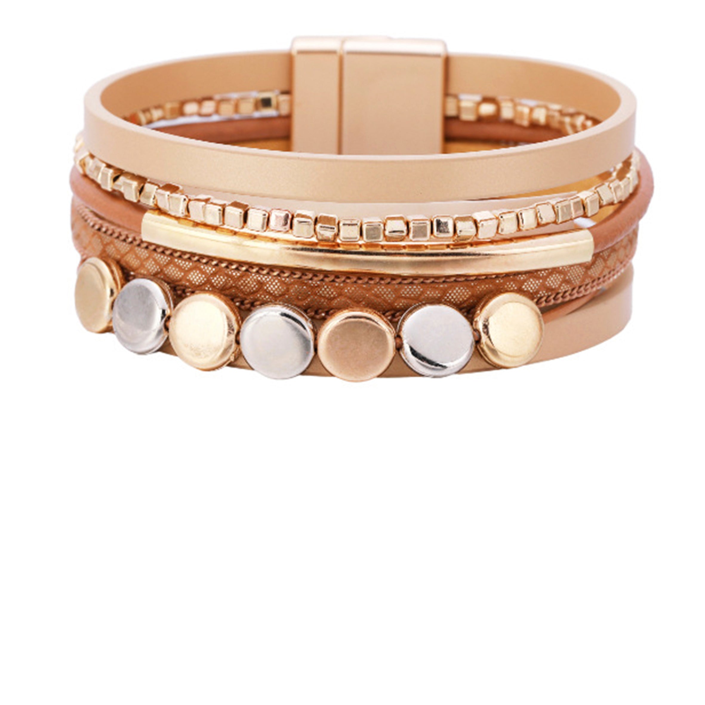 Pulseras magnéticas de cuero y aleación B3047