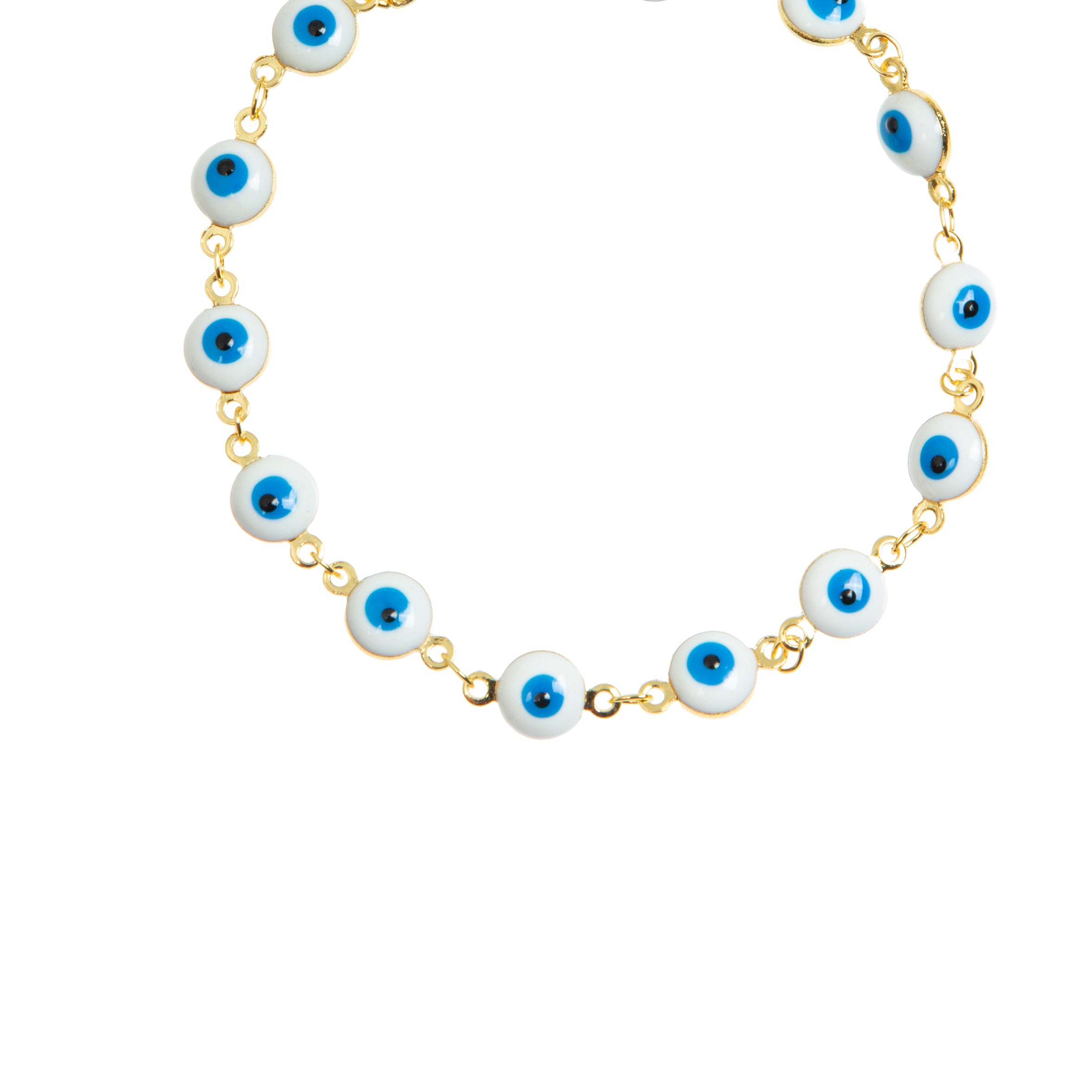 Pulsera de cadena con cuentas de mal de ojo B3317