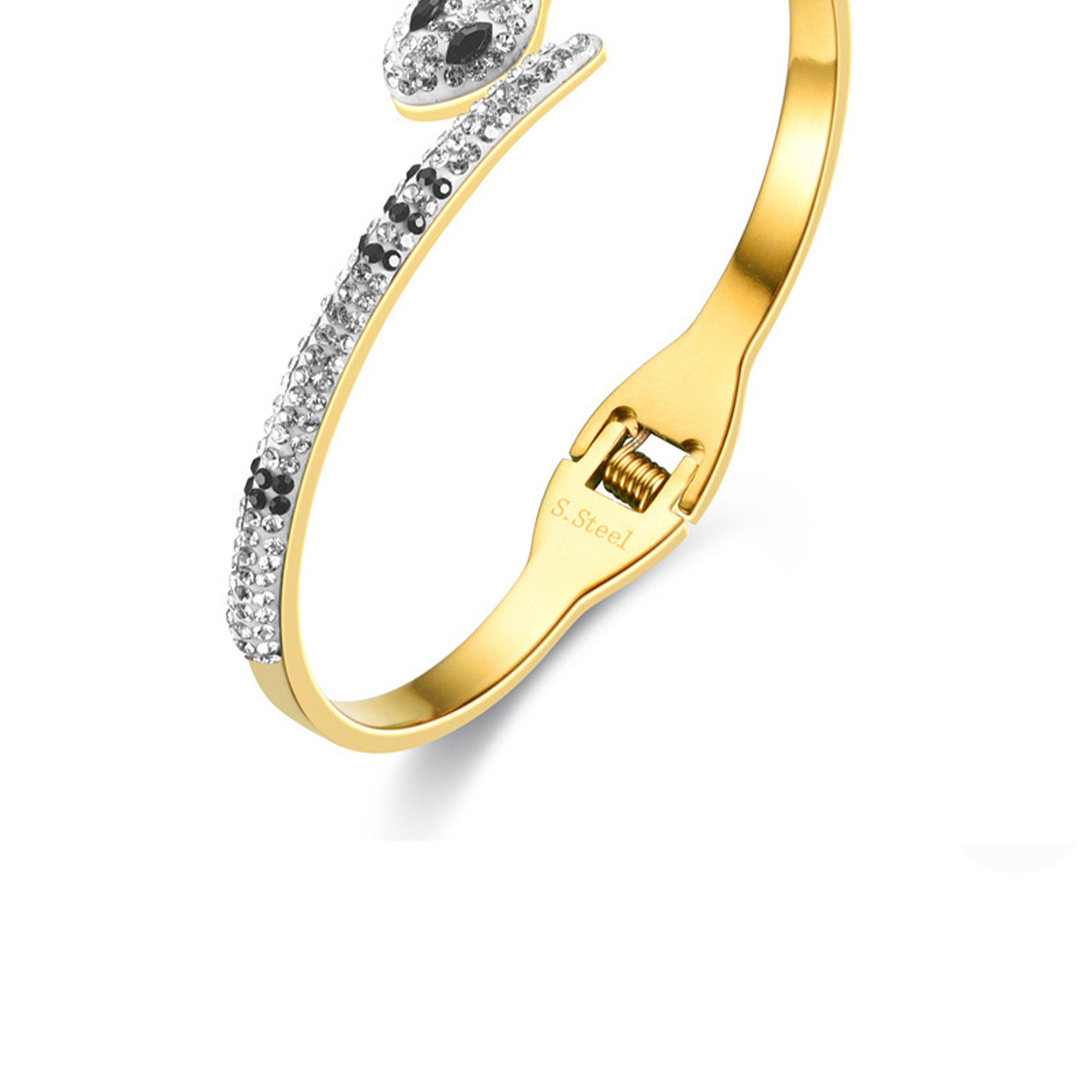 Brazalete de acero inoxidable con forma de serpiente B3347