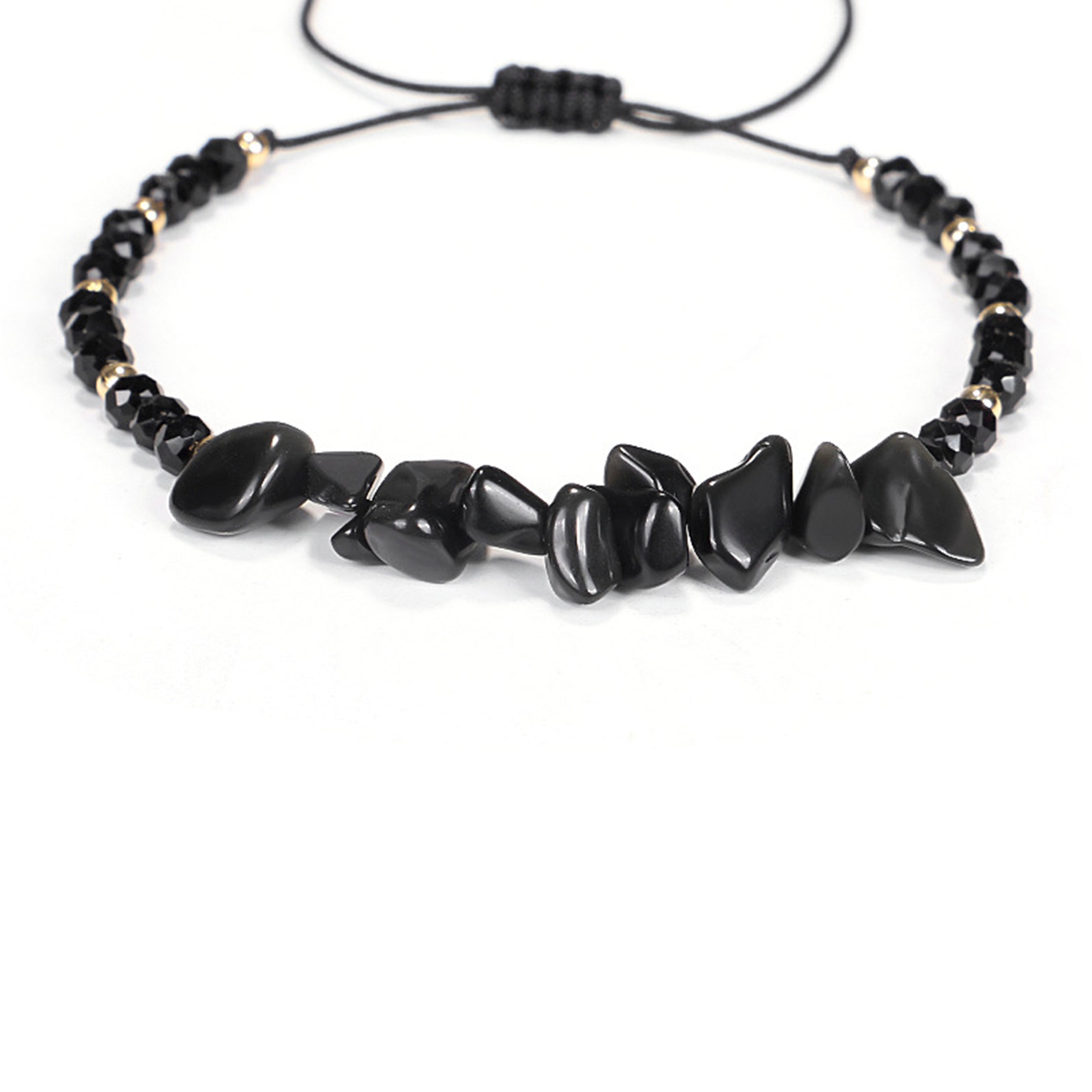 Pulsera trenzada de piedra natural irregular B3400