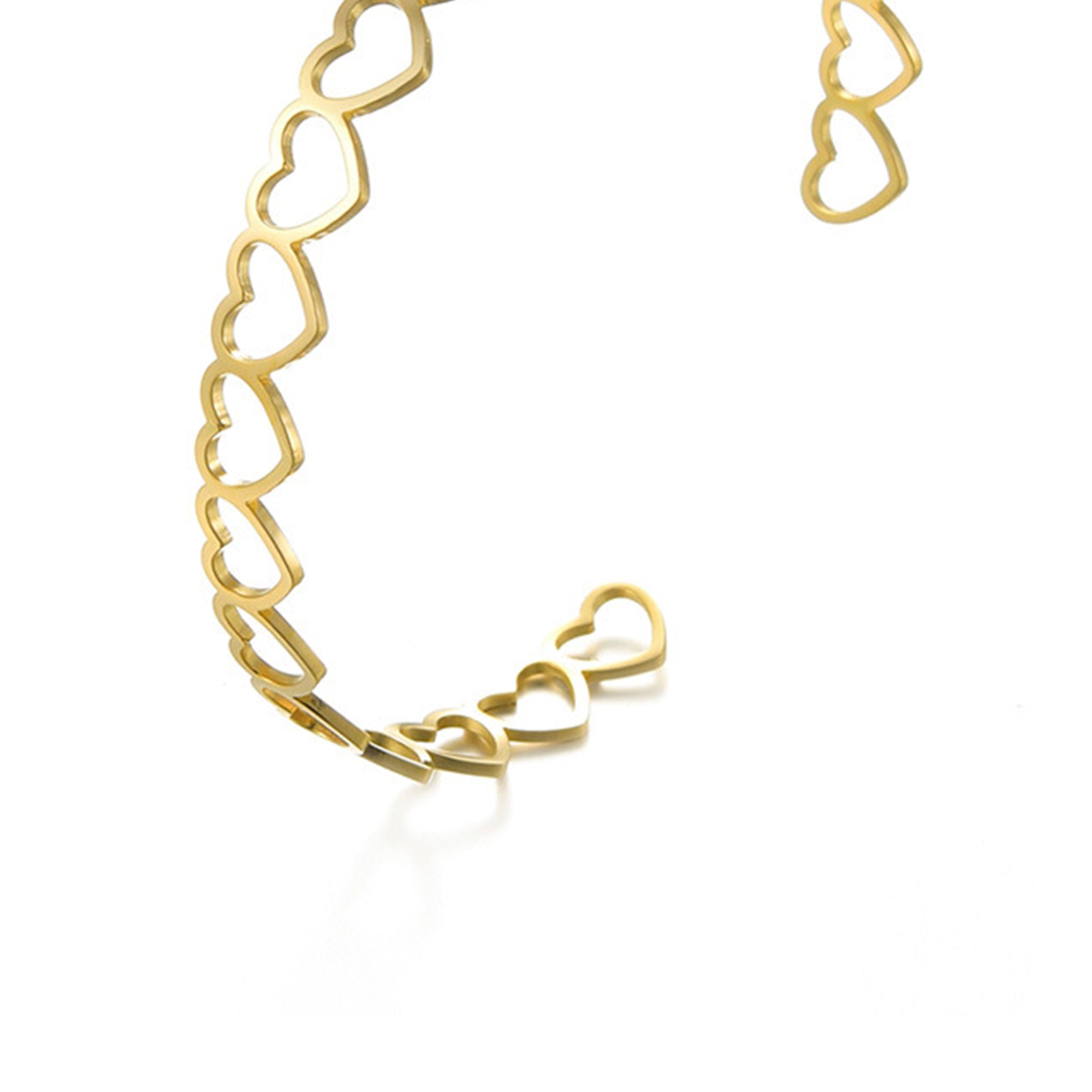 Brazalete de acero inoxidable con forma de corazón B3432