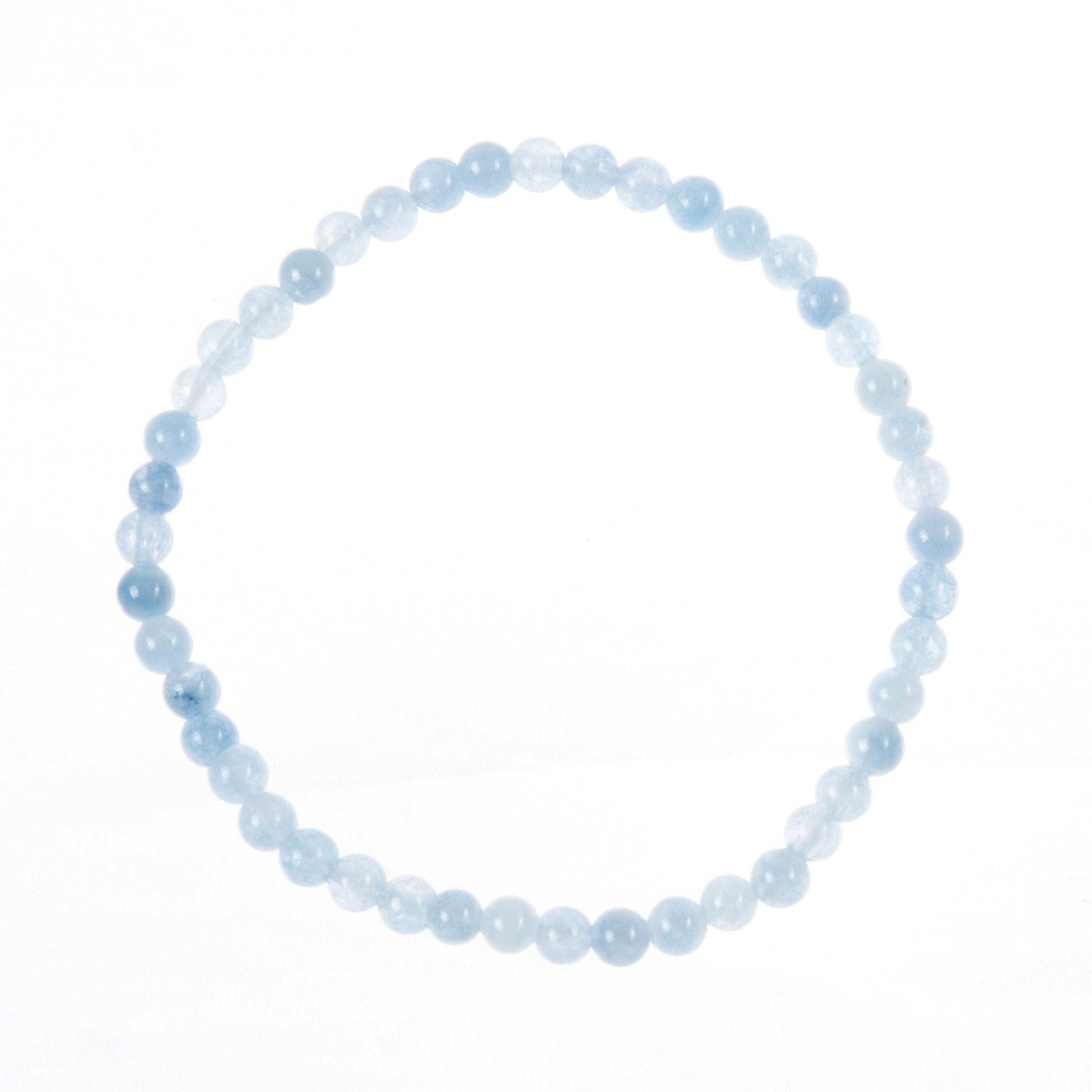 Blue Jade Stone Stretch Bead Stretch Bracelets B3434-4MM