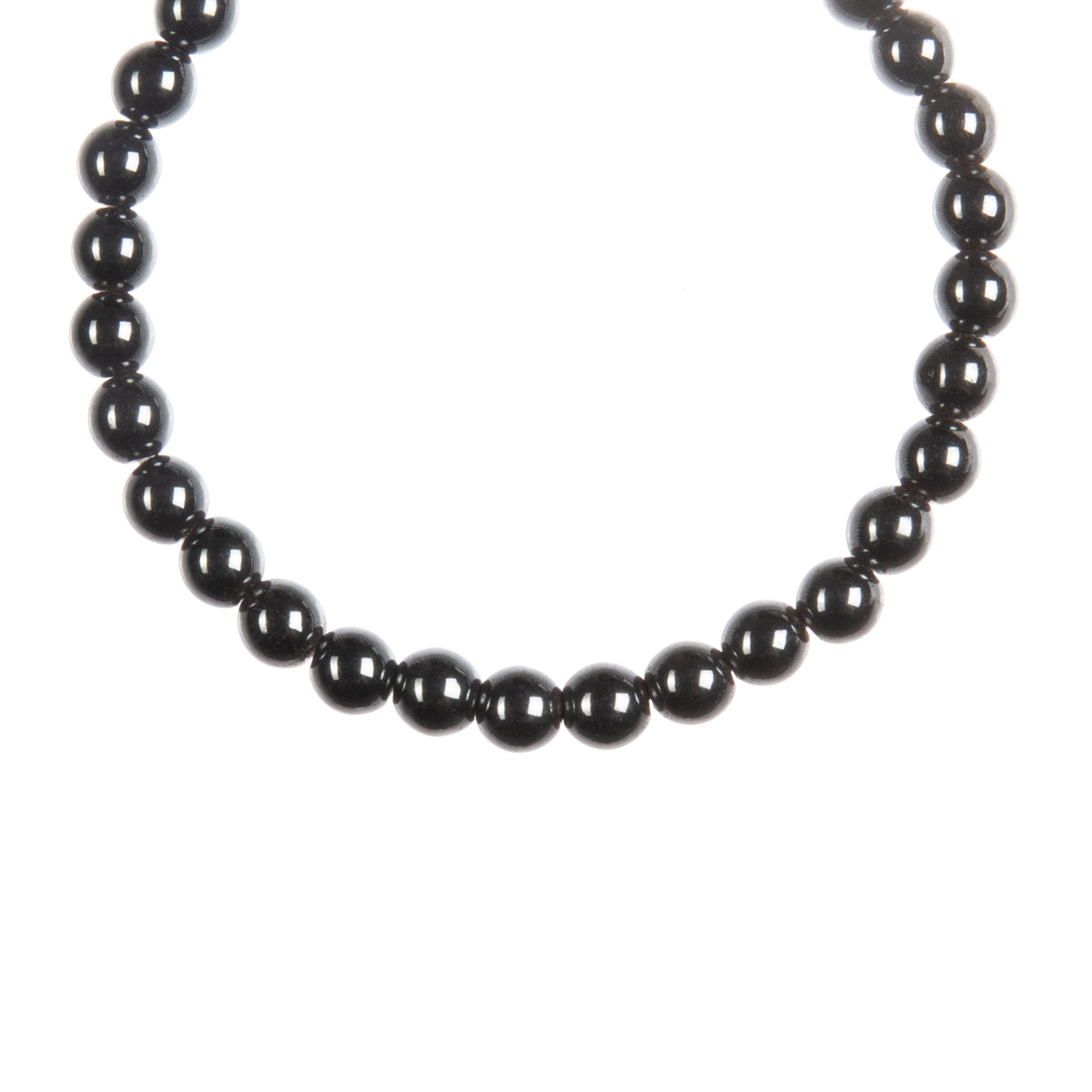 Golden Hematite Bead Stretch Bracelet B3443-Black-6MM