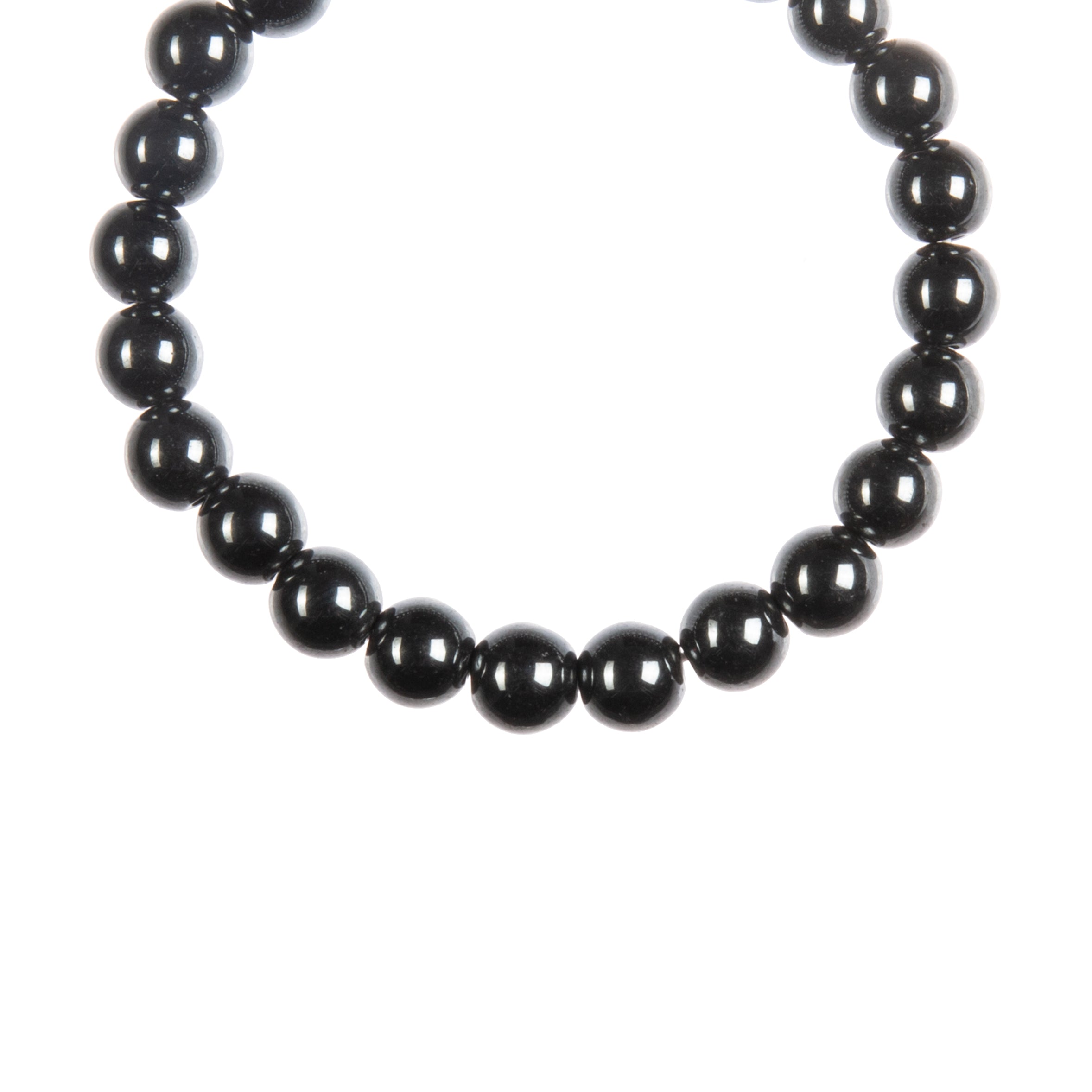 Golden Hematite Bead Stretch Bracelet B3443-Black-8MM