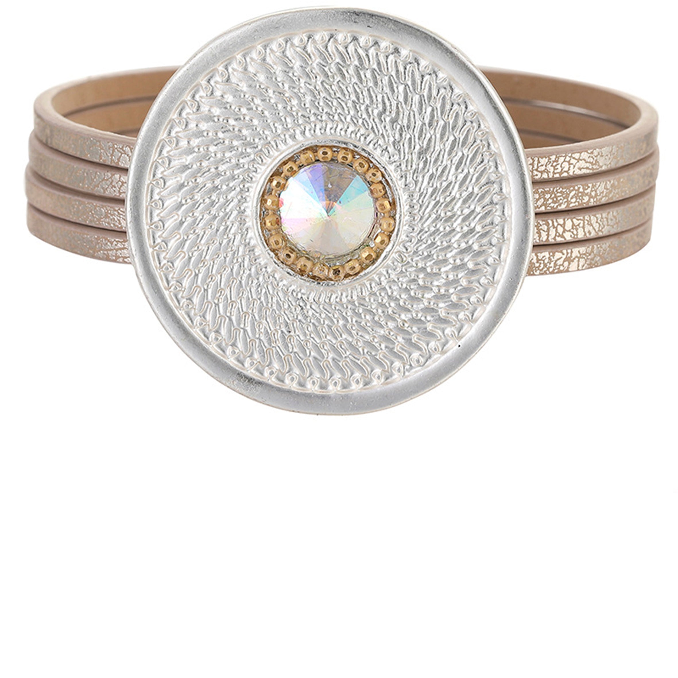 Disc Leather Magnetic Bracelets AB13587