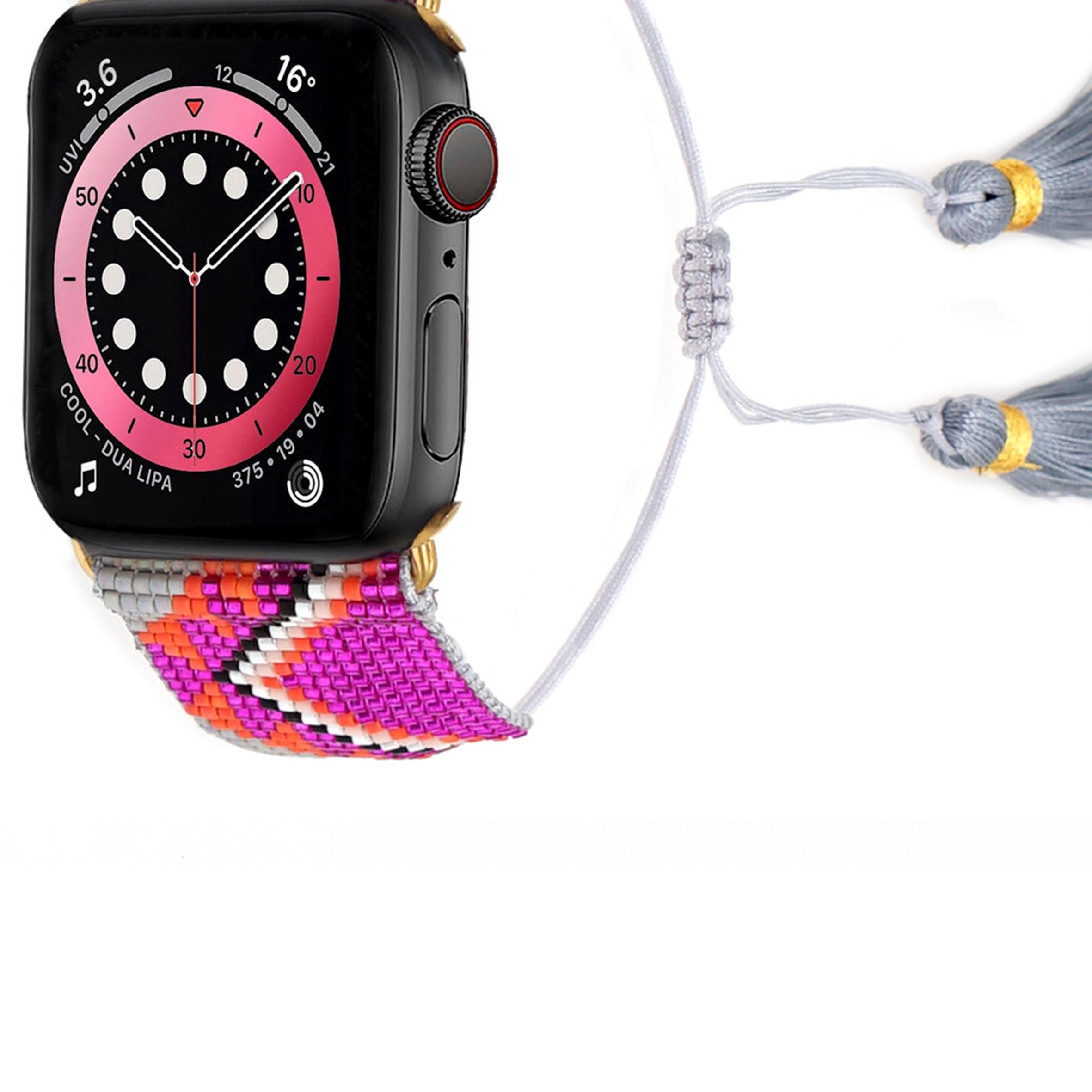 Seed Bead Tassel Braided Watchband B3705