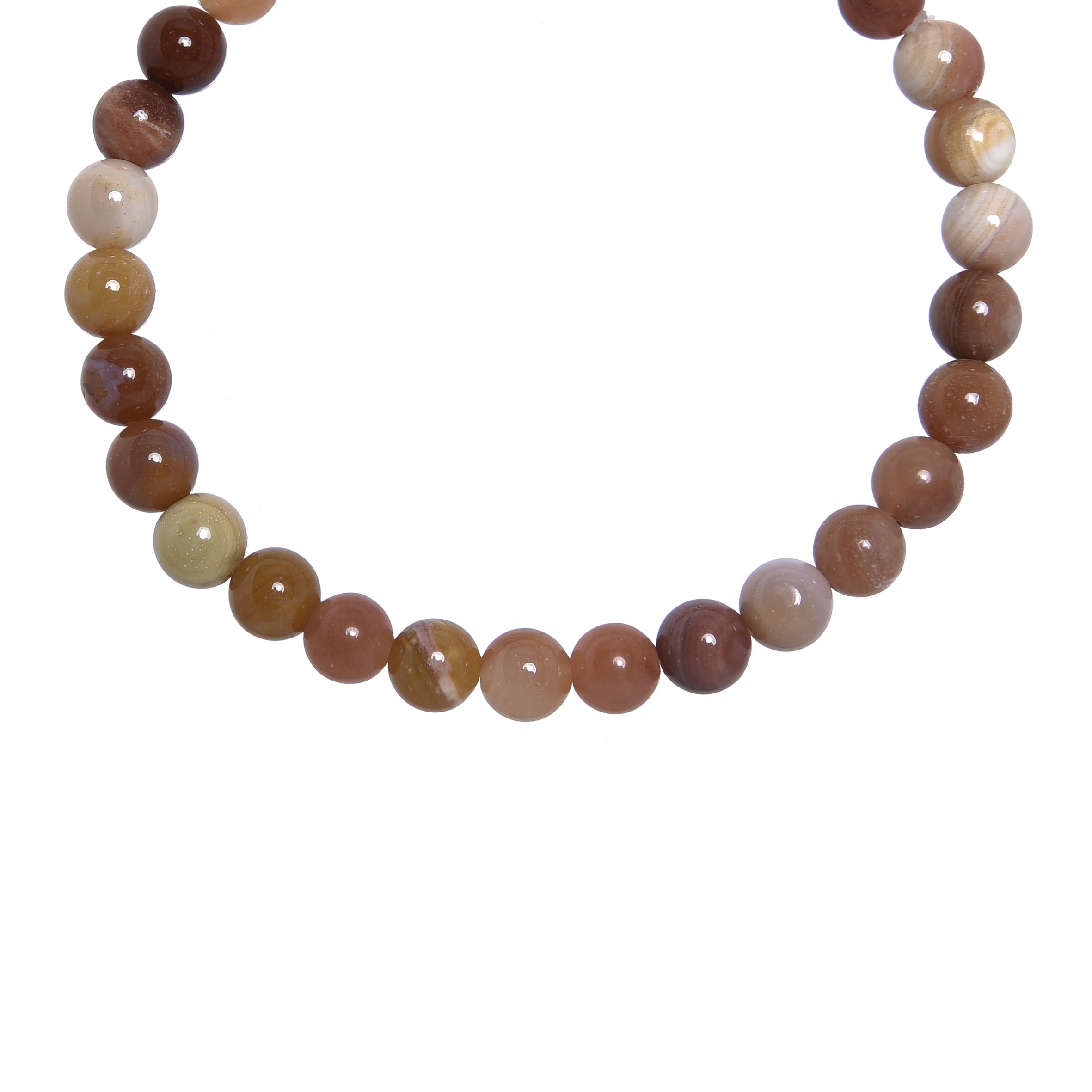 Red Silicified Wood Bead Stretch Bracelet B3708 6MM
