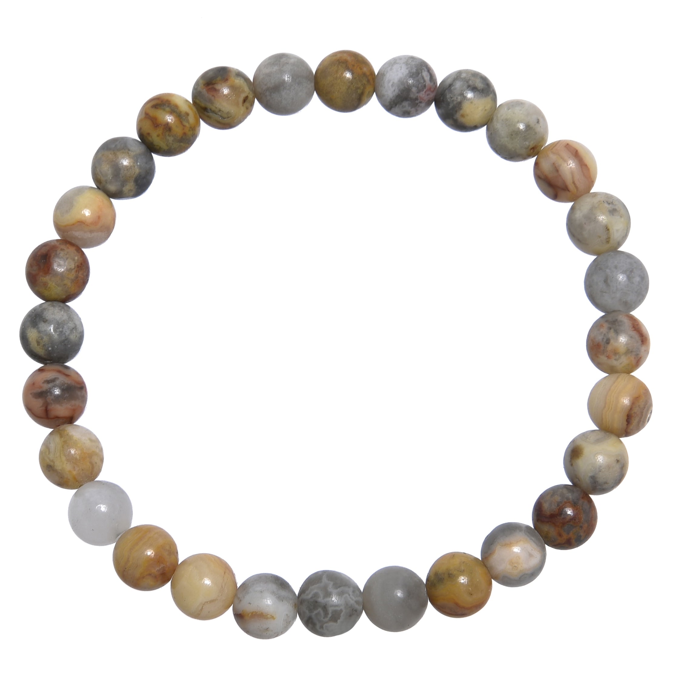 Crazy Agate Stone Stretch Bracelet B3714-6MM