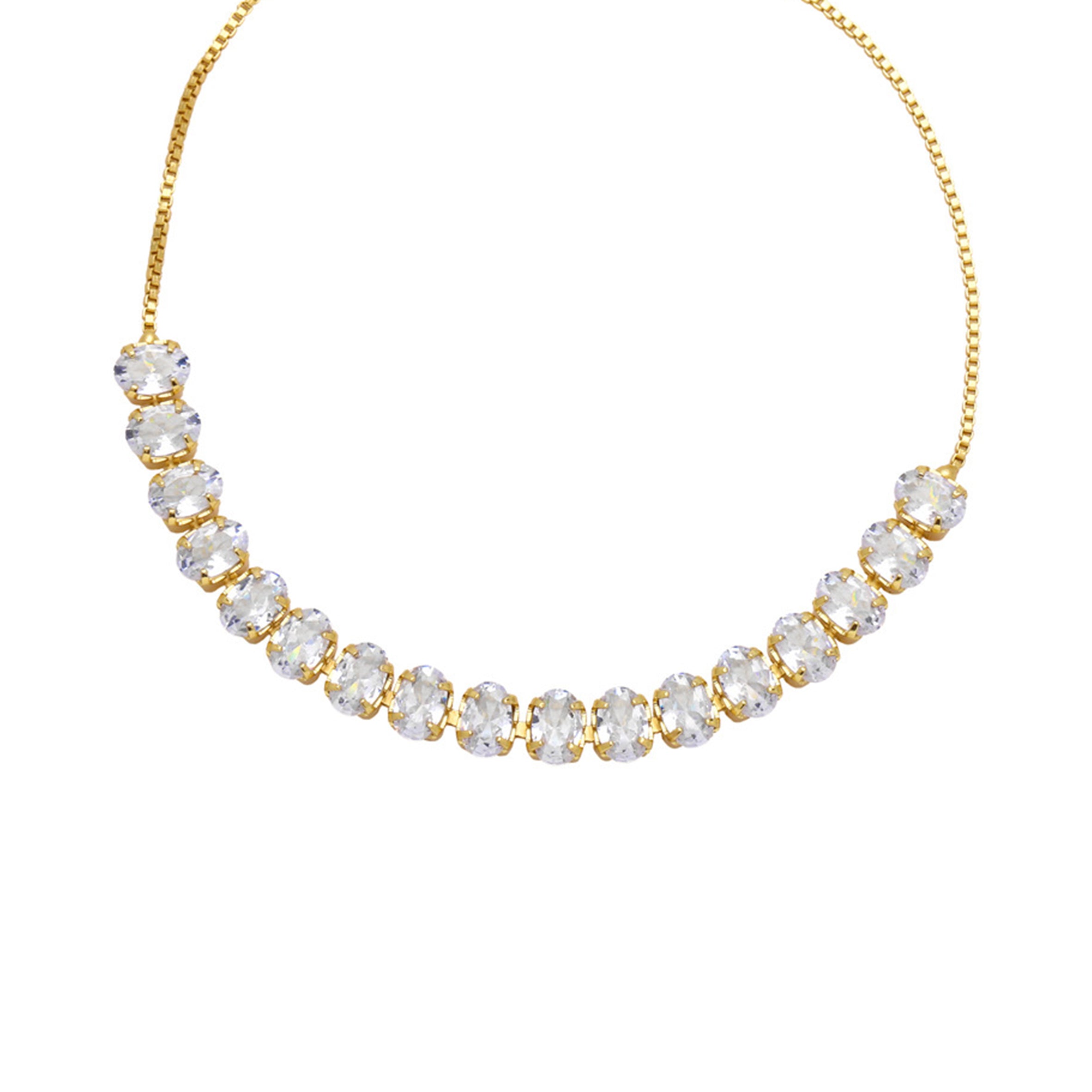 Pulsera de cadena con cuentas de circonita cúbica B4029