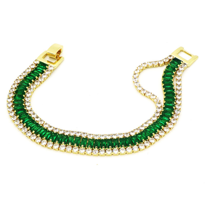 Pulsera de cadenas de circonitas cúbicas multicapa B4030