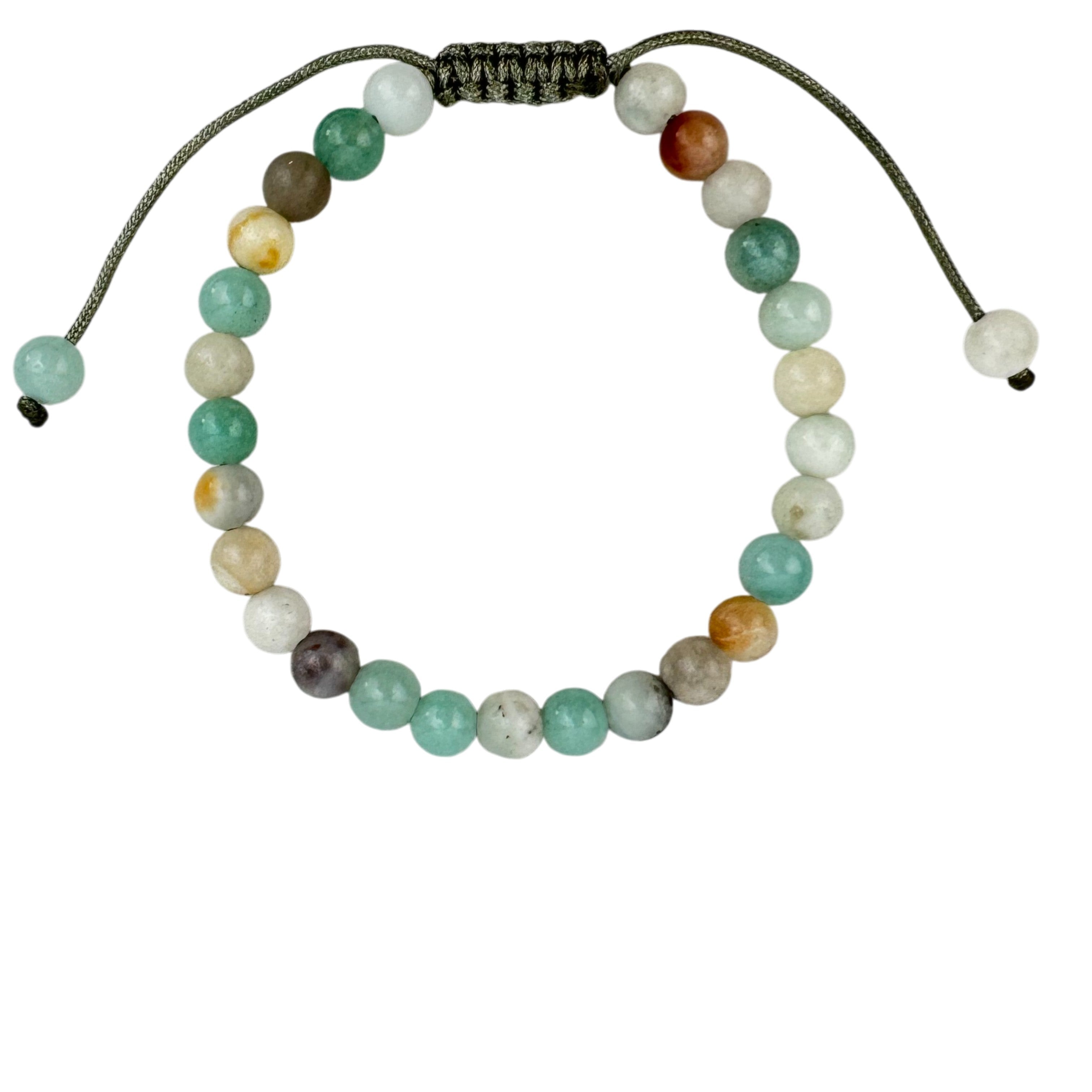 Amazonite Stone Braided Shamballa Bracelet B4107-6MM