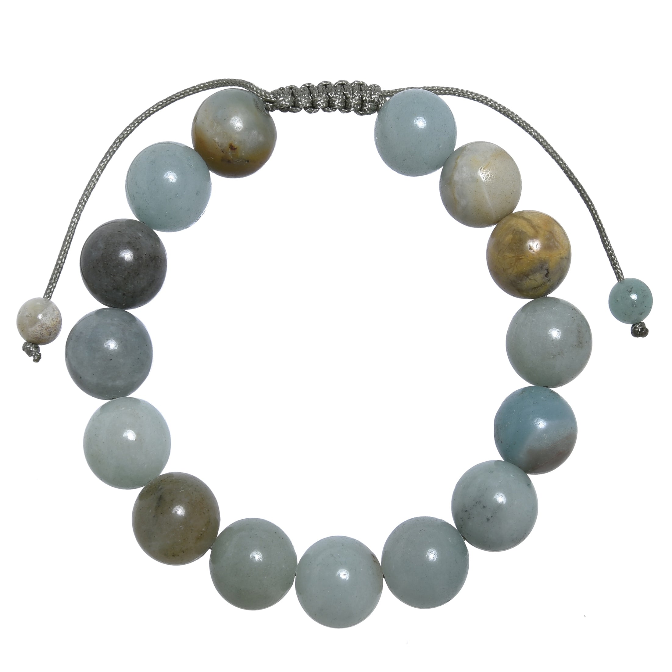 Amazonite Stone Braided Shamballa Bracelet B4107-12MM