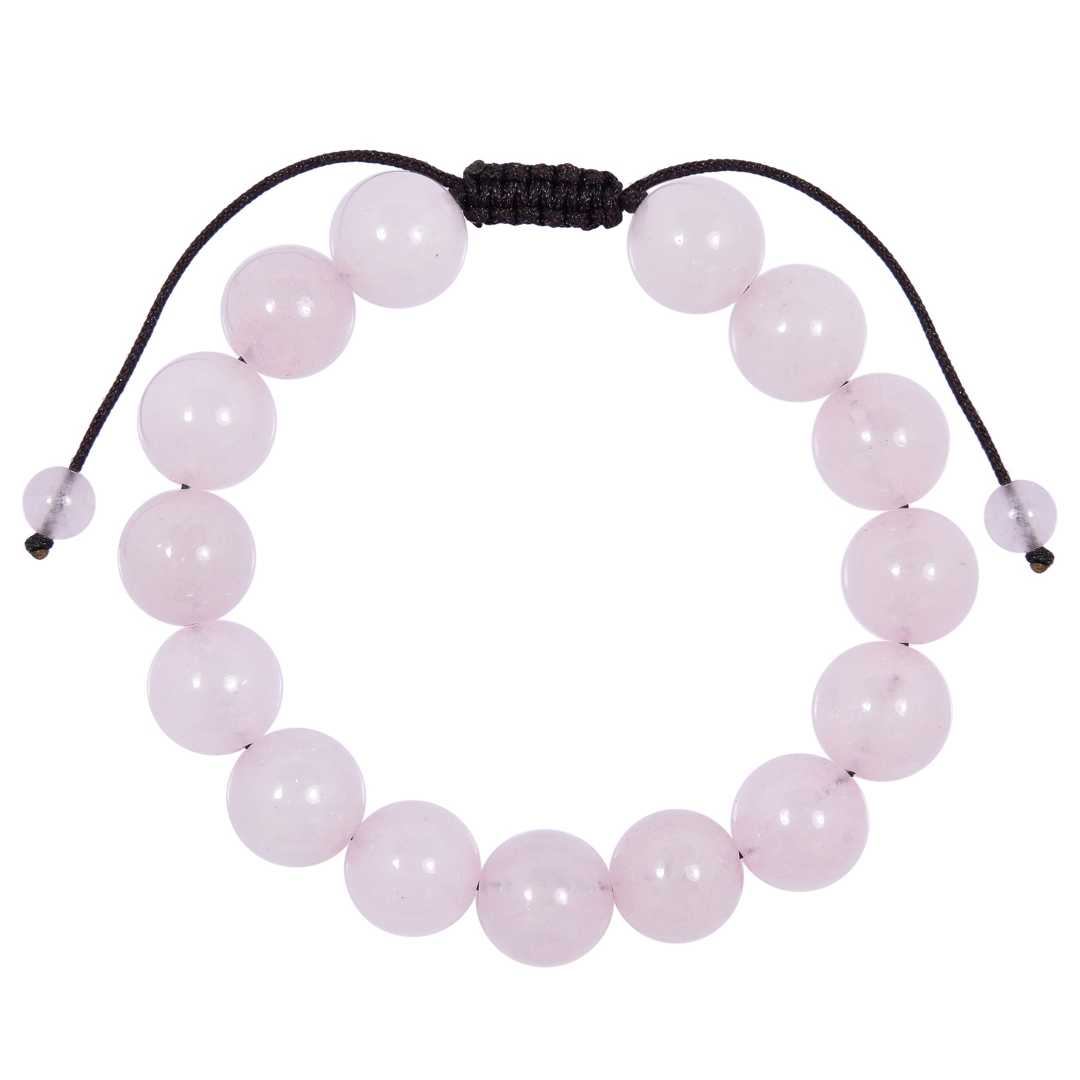 Rose Quartz Stone Braided Shamballa Bracelet B4109-12MM
