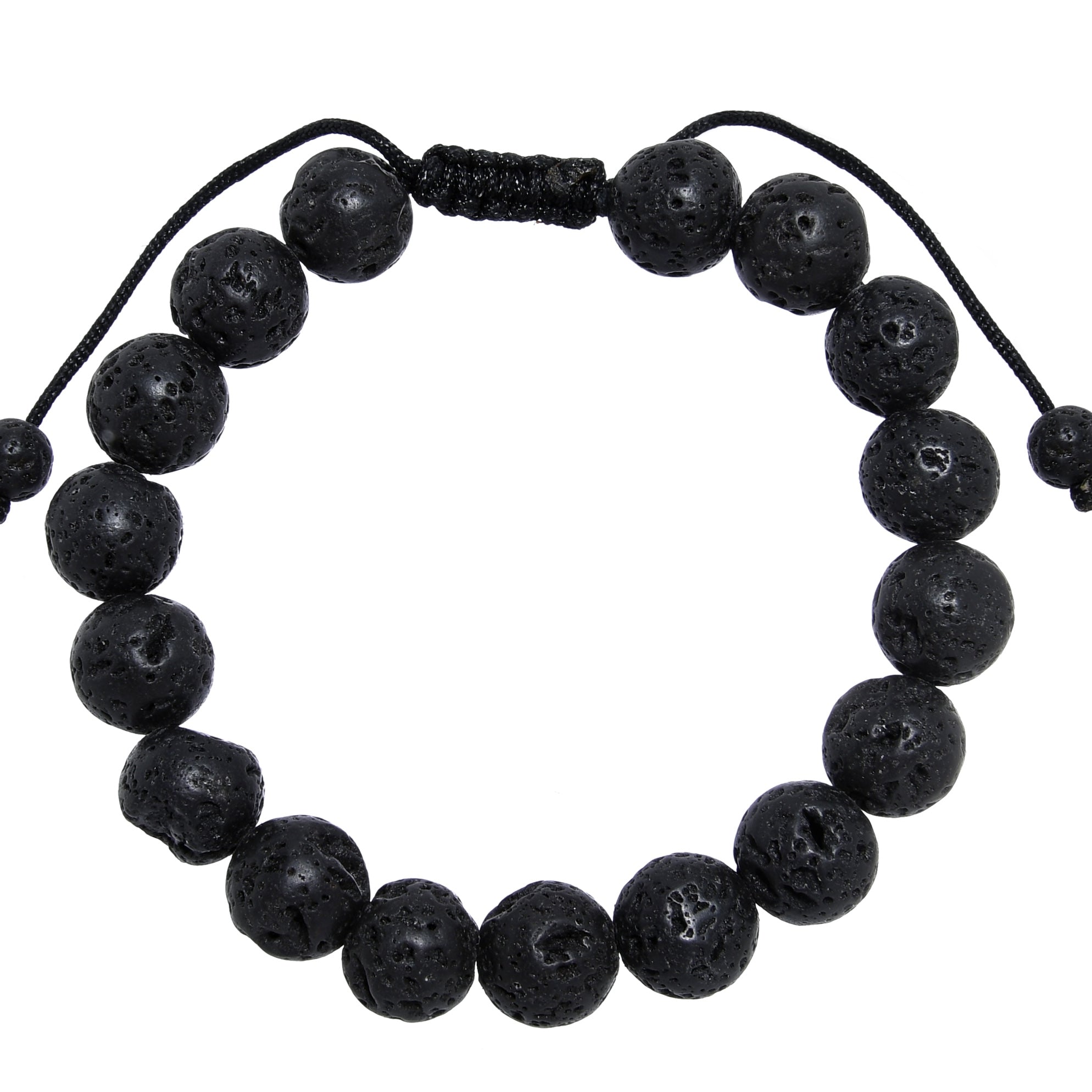 Lava Stone Braided Shamballa Bracelet B4123-10MM