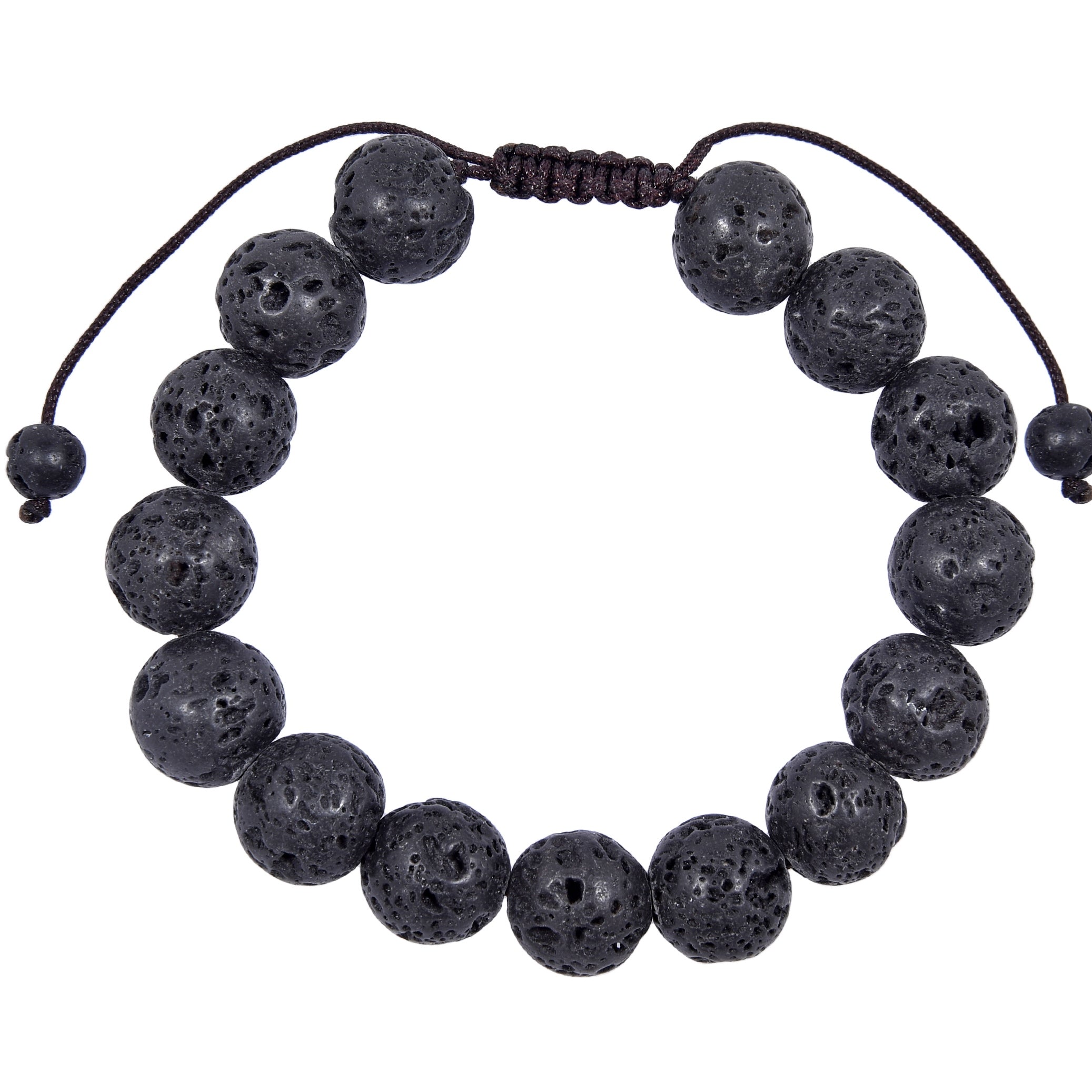 Lava Stone Braided Shamballa Bracelet B4123-12MM
