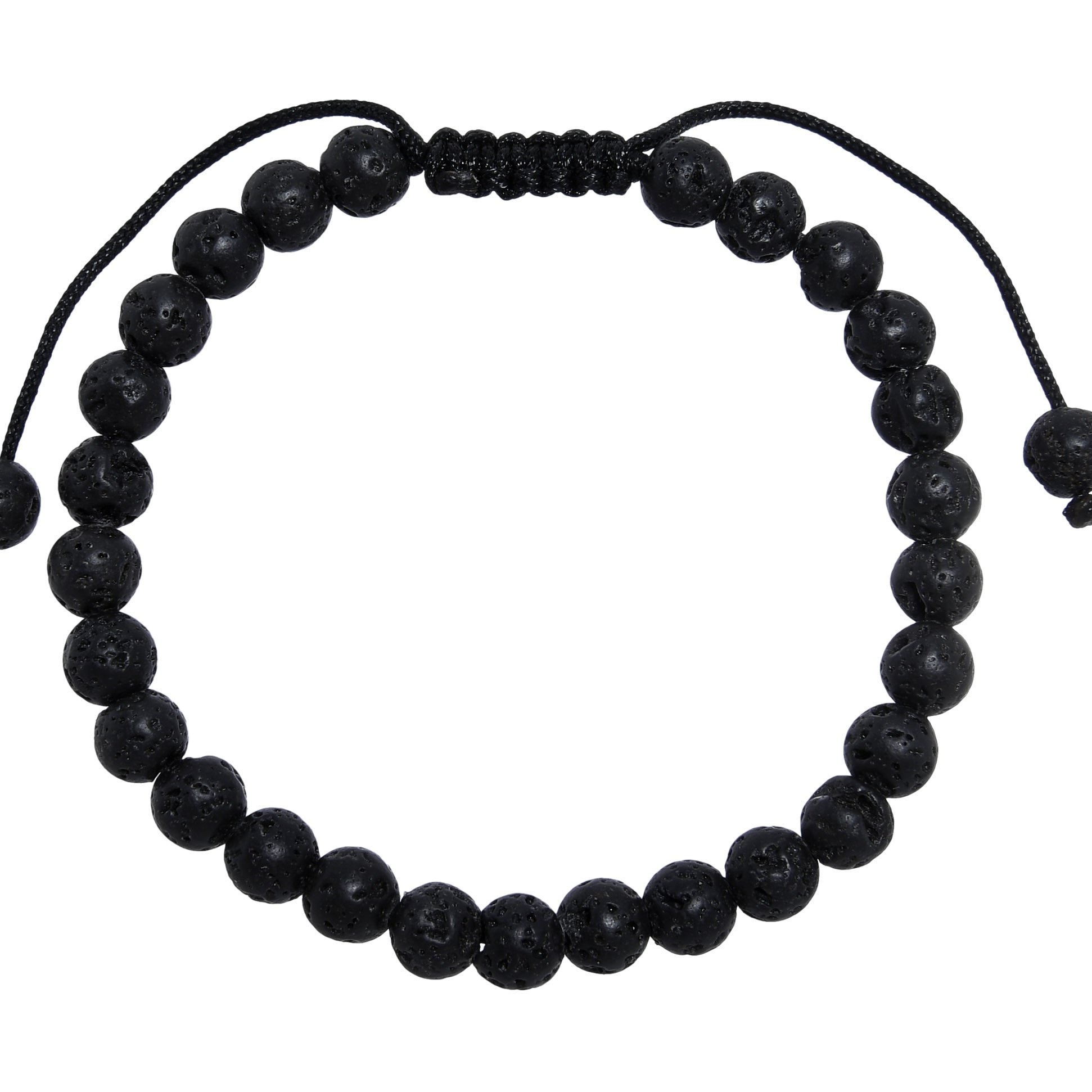 Lava Stone Braided Shamballa Bracelet B4123-6MM