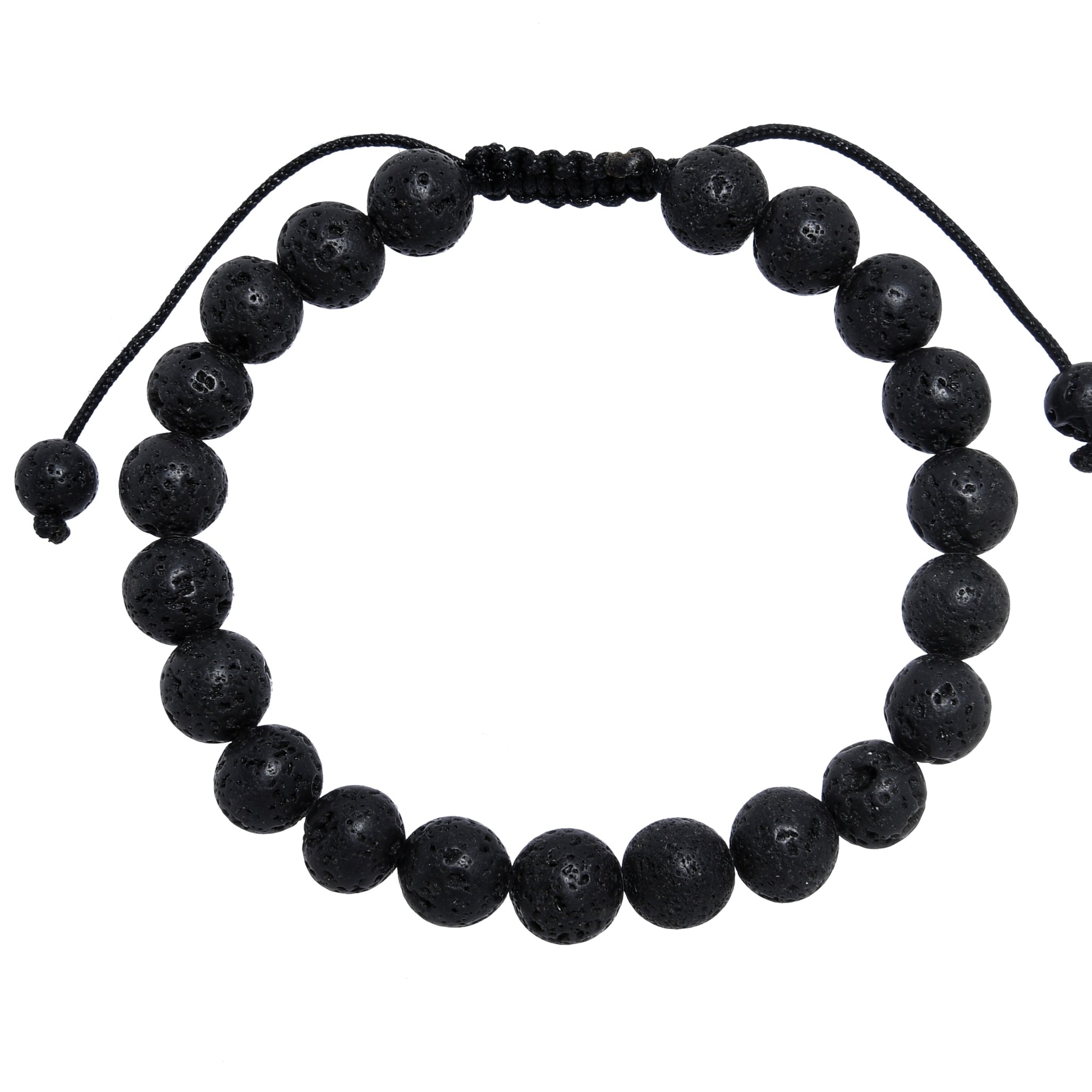 Lava Stone Braided Shamballa Bracelet B4123-8MM