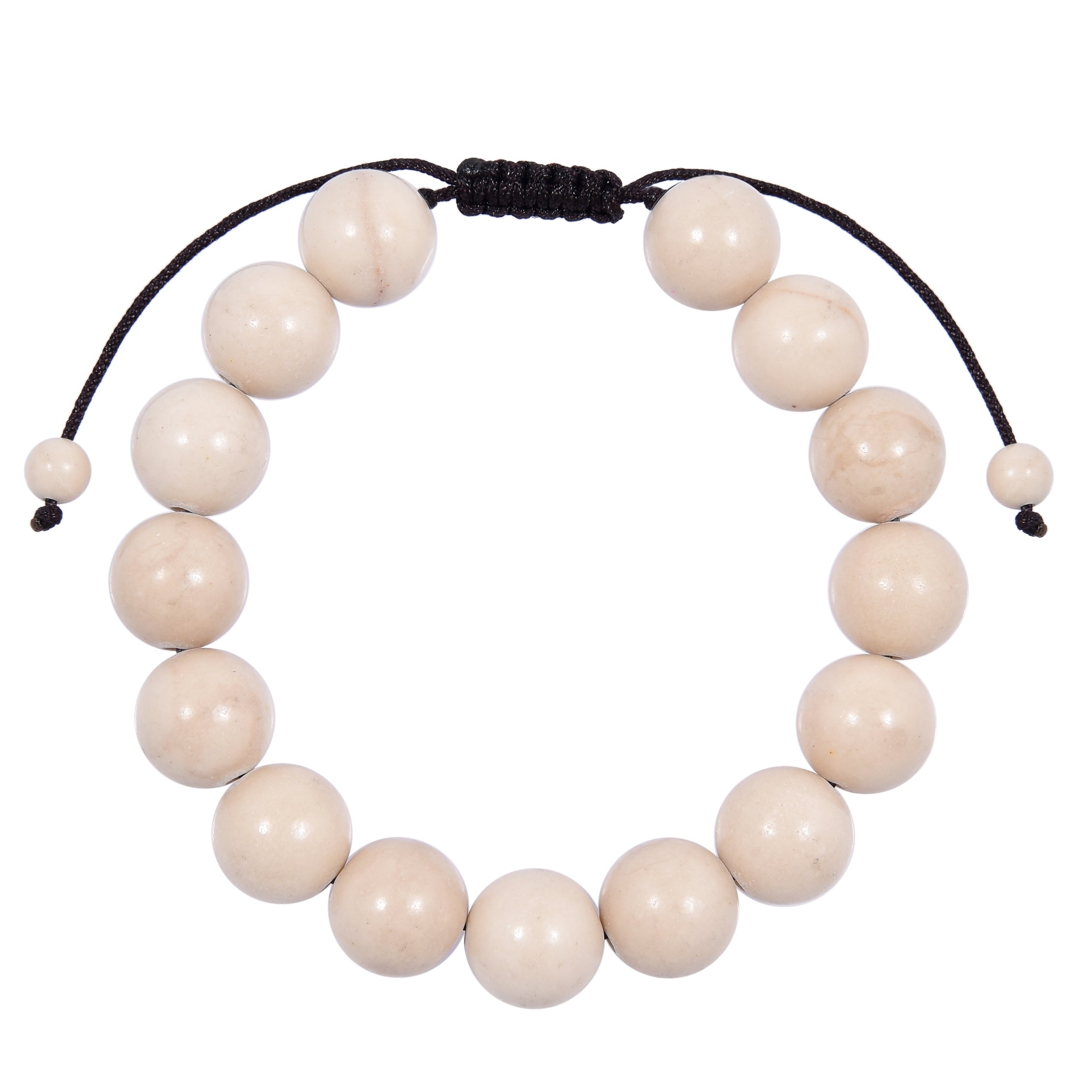 Fossil Stone Braided Shamballa Bracelet B4124-12MM